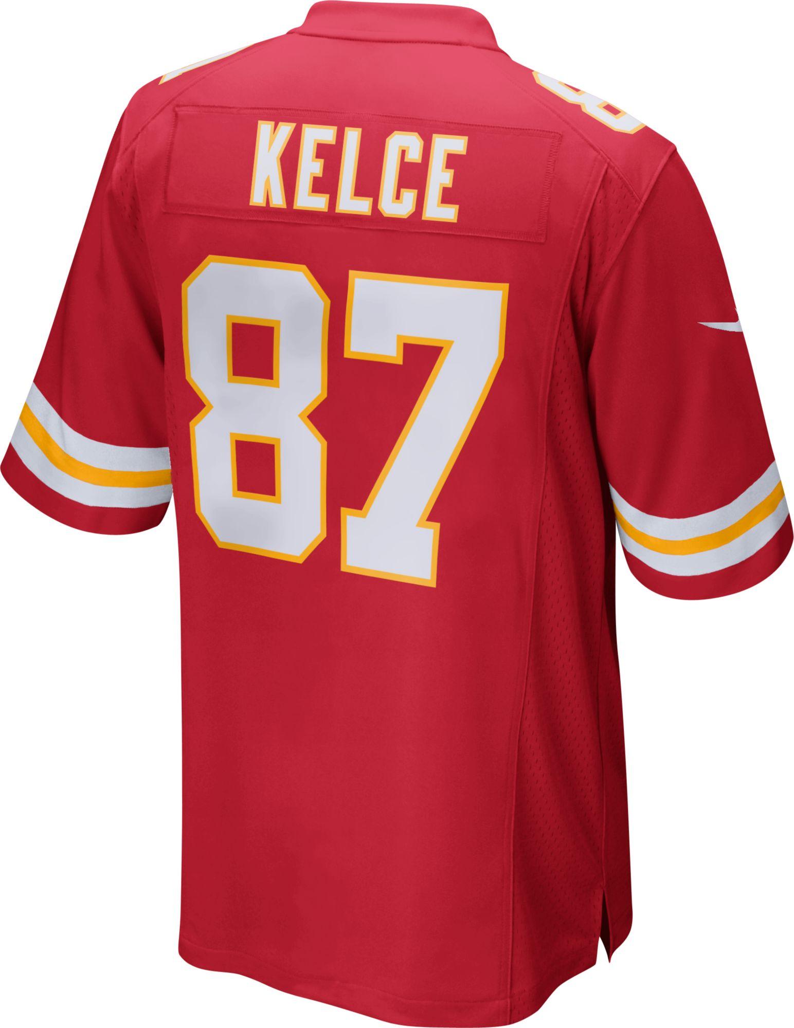 Nike Satin Home Game Jersey Kansas City Chiefs Travis Kelce 87 in Red