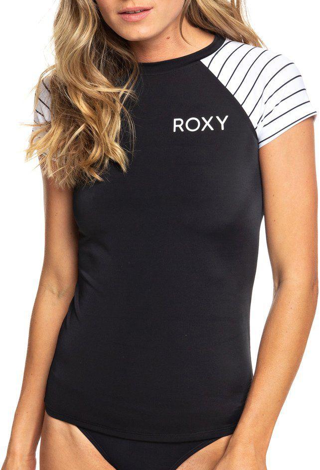 Roxy Cap Short Sleeve Rash Guard in Black Lyst