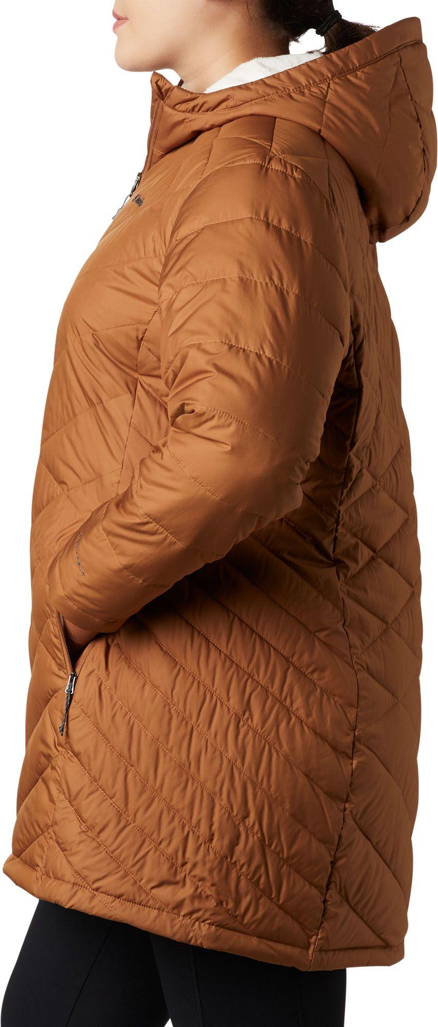 Columbia Synthetic Heavenly Long Hooded Jacket in Camel Brown (Brown) - Lyst