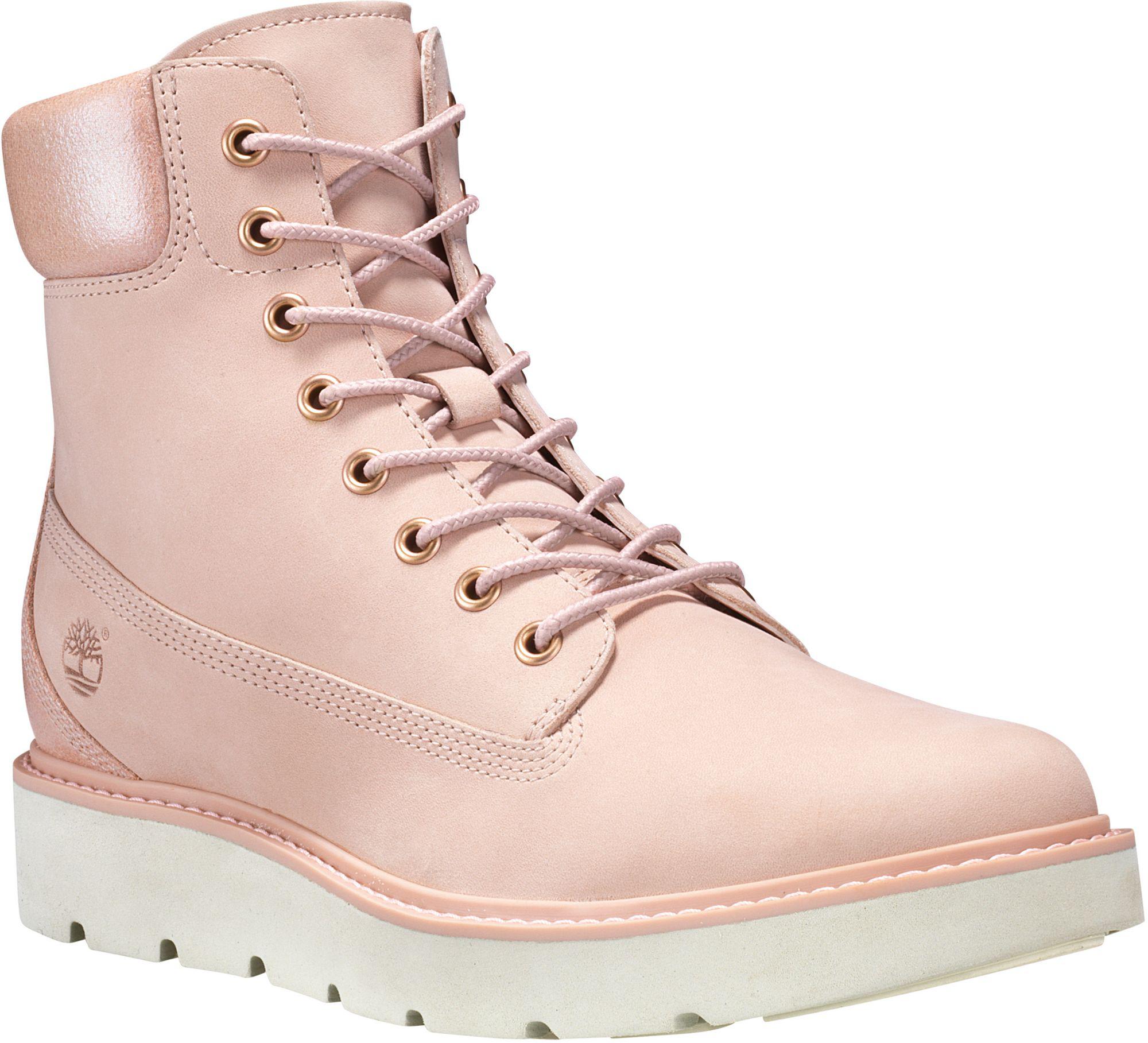 pink timberland laces