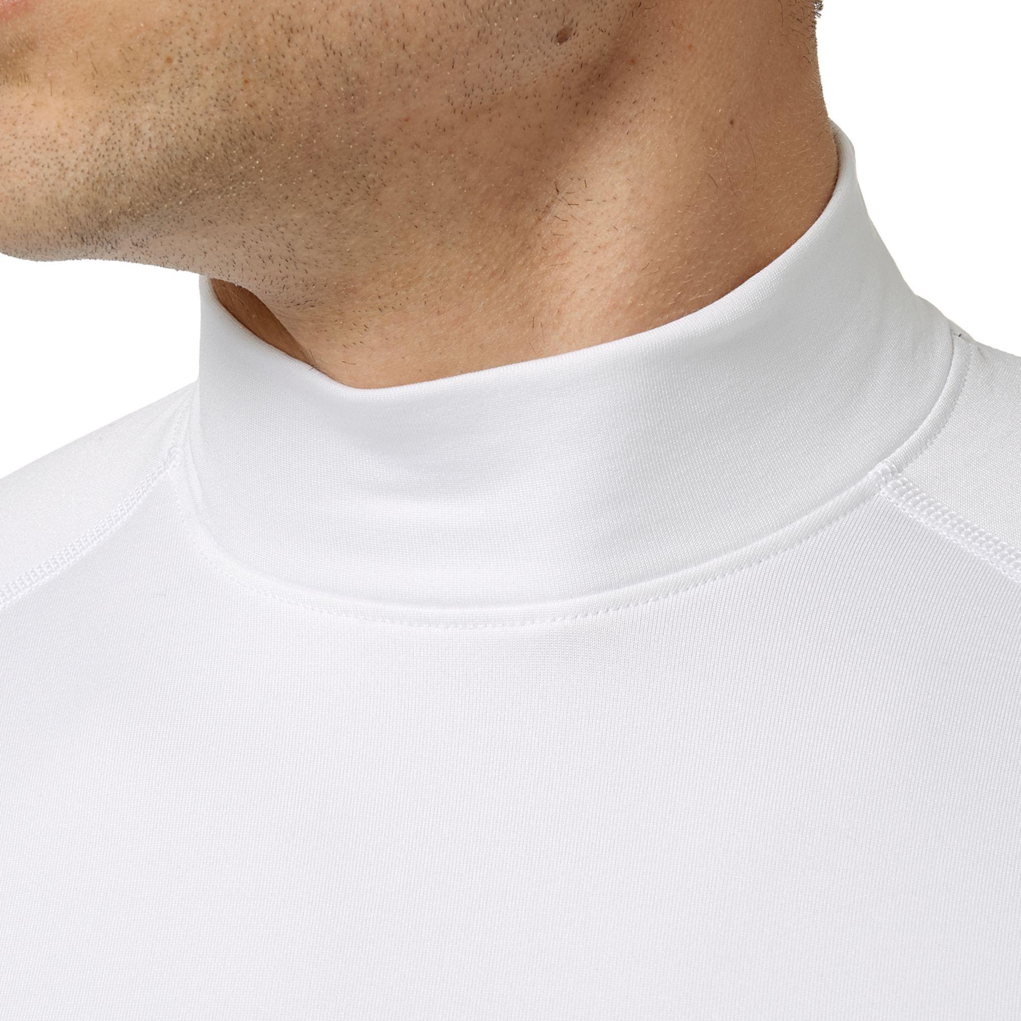 Download Reebok Fleece Cold Weather Compression Mock Neck Long Sleeve Shirt in White for Men - Lyst