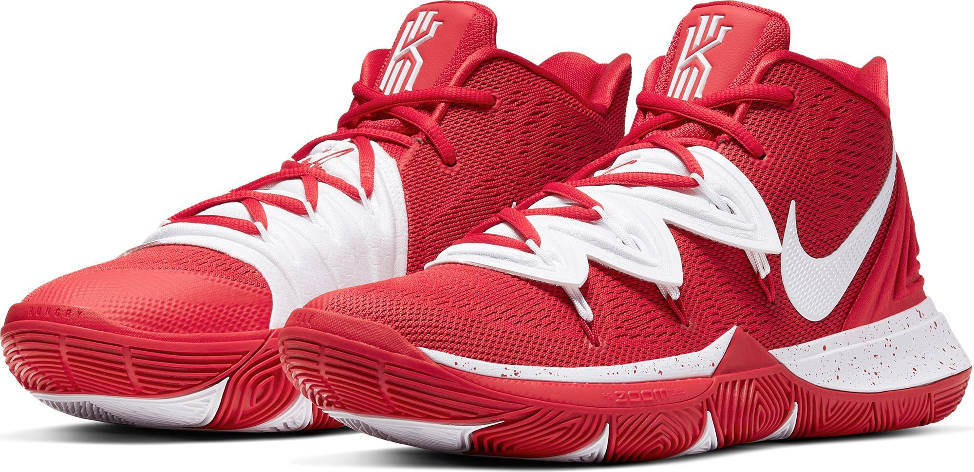 kyrie shoes red and white