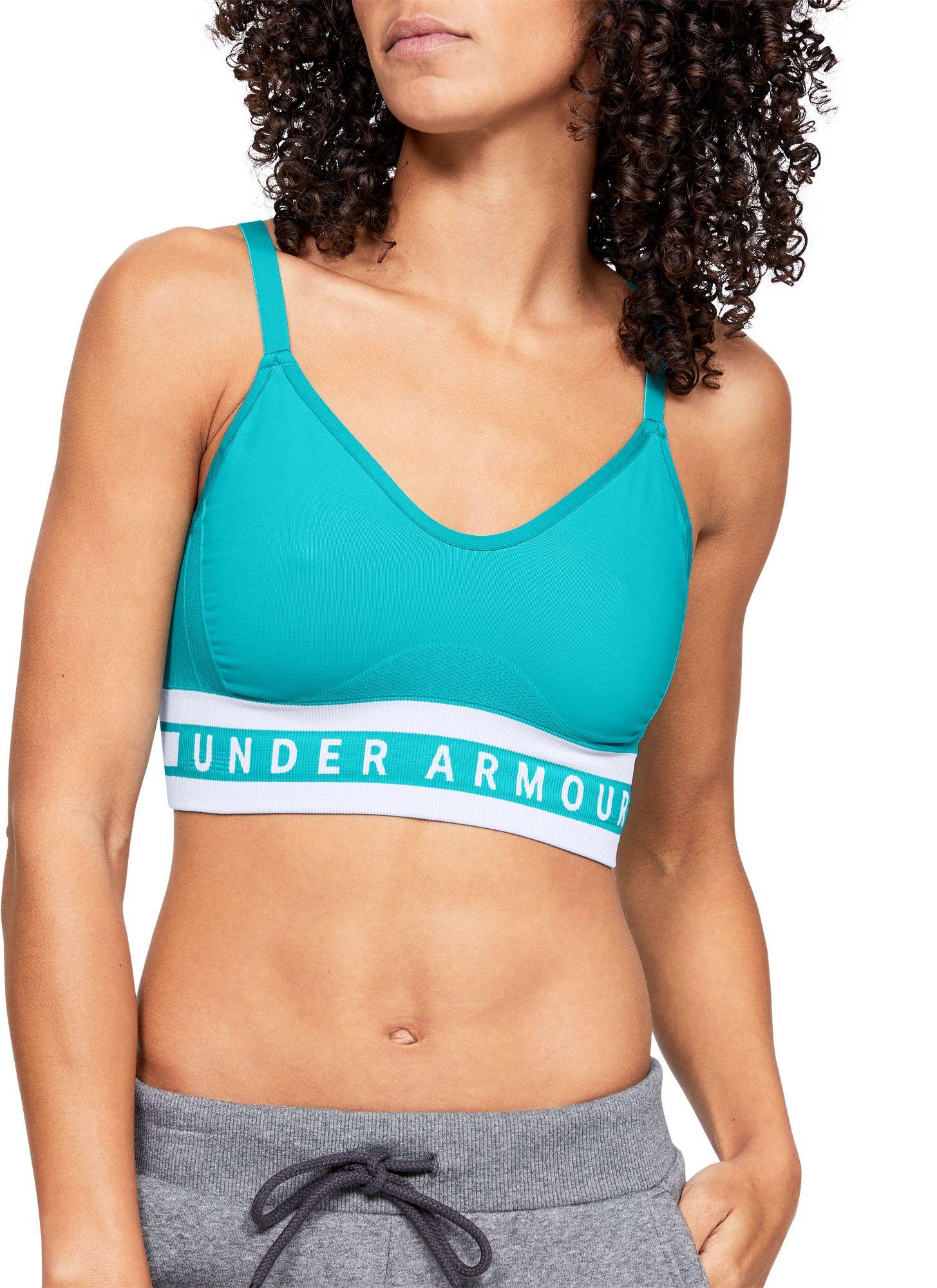 Under Armour Synthetic Seamless Longline Sports Bra in Blue Lyst