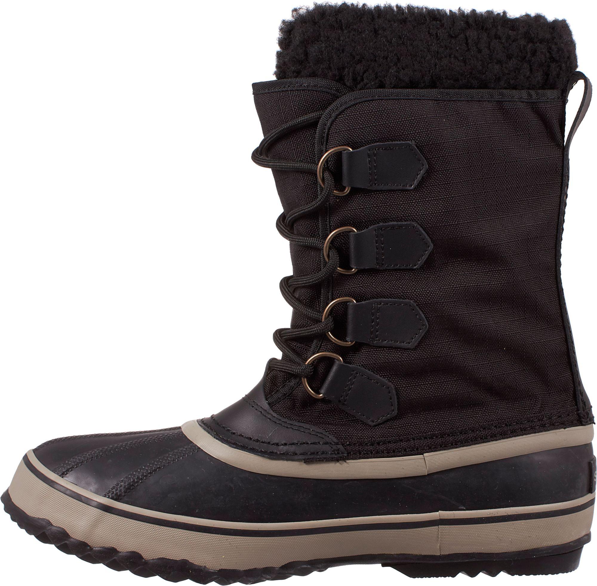 sorel men's 1964 pac nylon winter boots black white