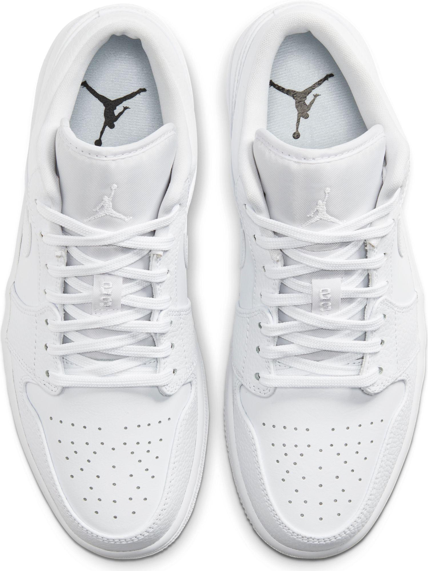 Nike Leather Jordan Air Jordan 1 Low Basketball Shoes in White/White