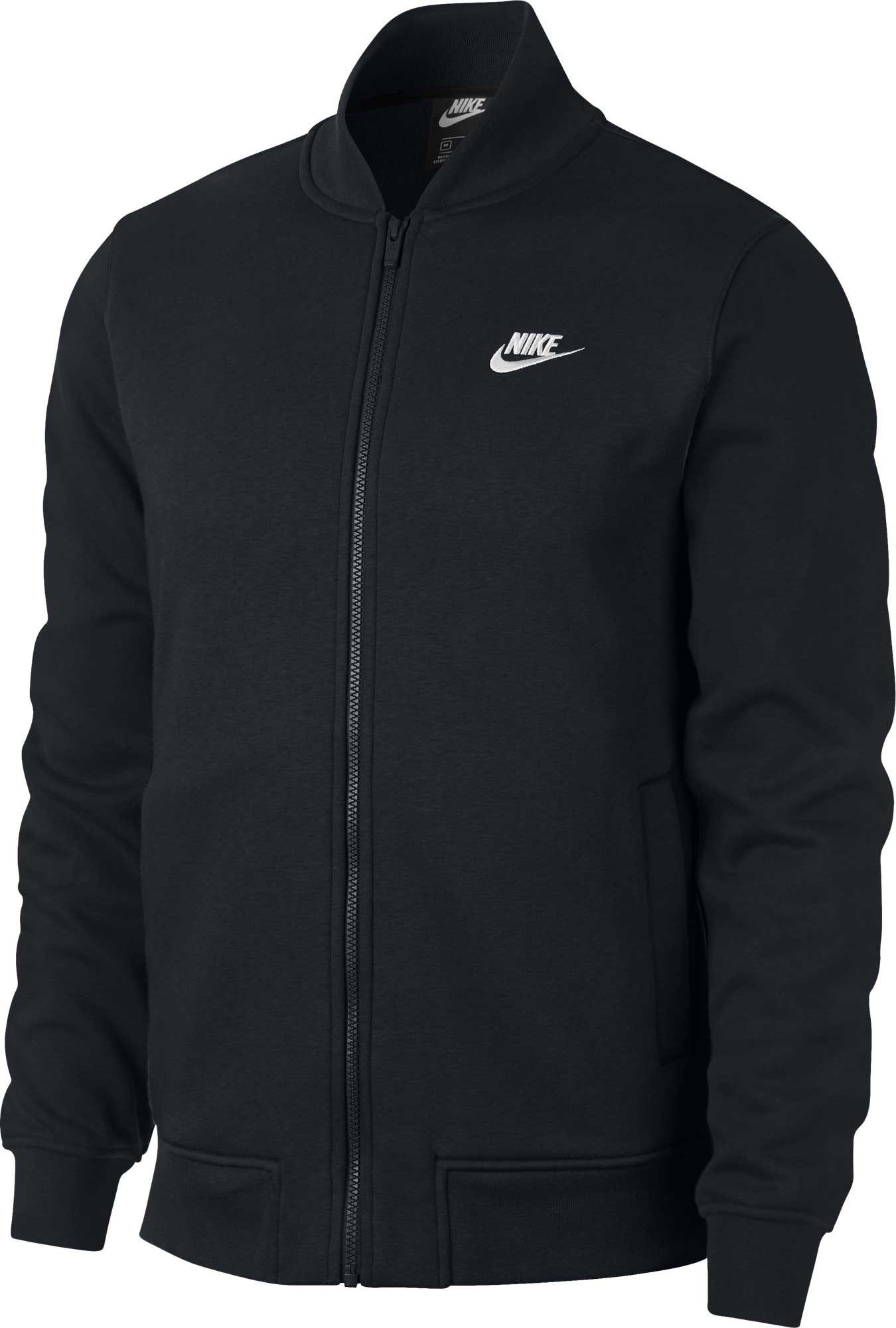 Nike Fleece Sportswear Club Bomber Jacket in Black/White (Black) for ...