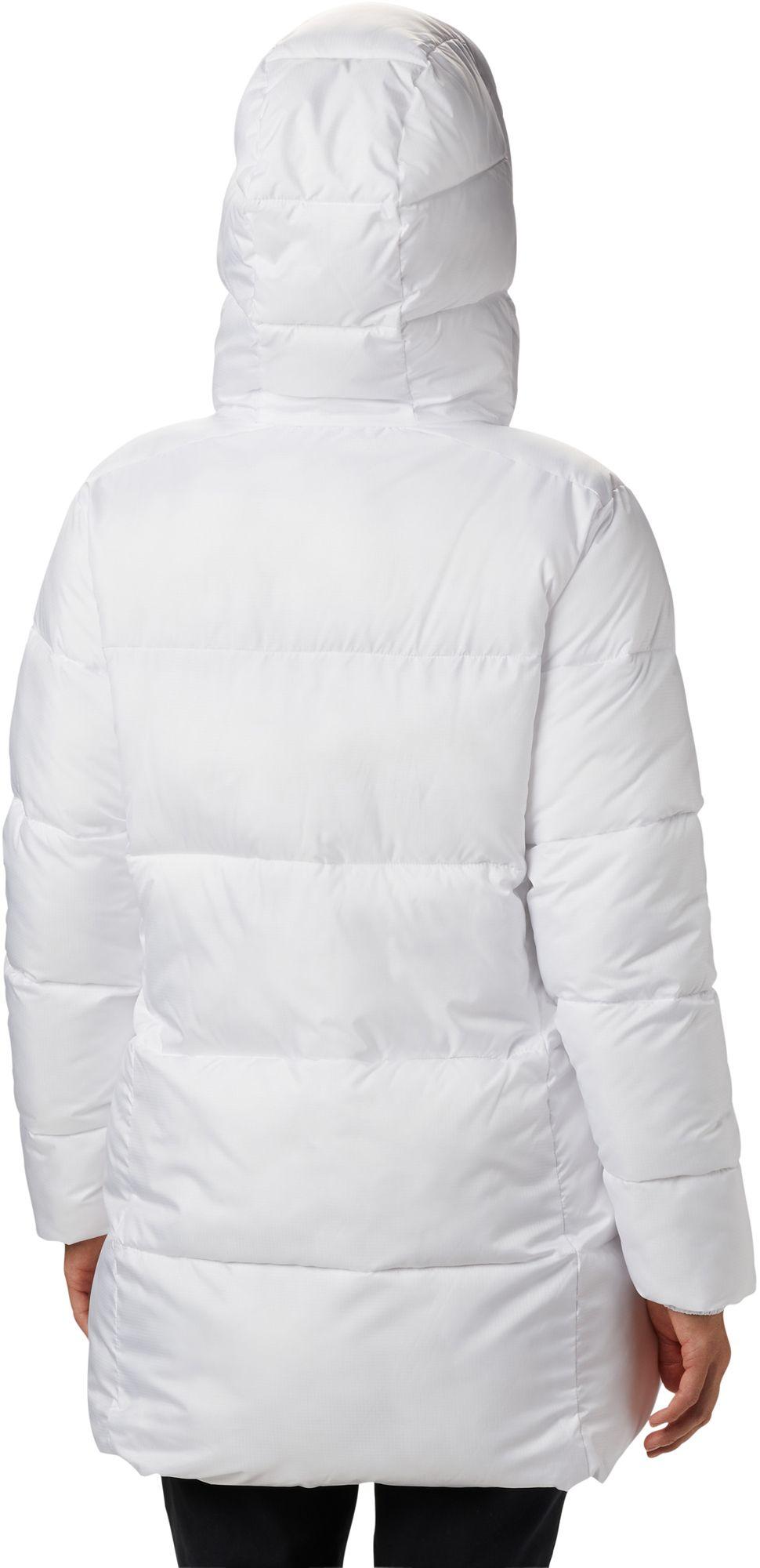 columbia white out mid hooded jacket