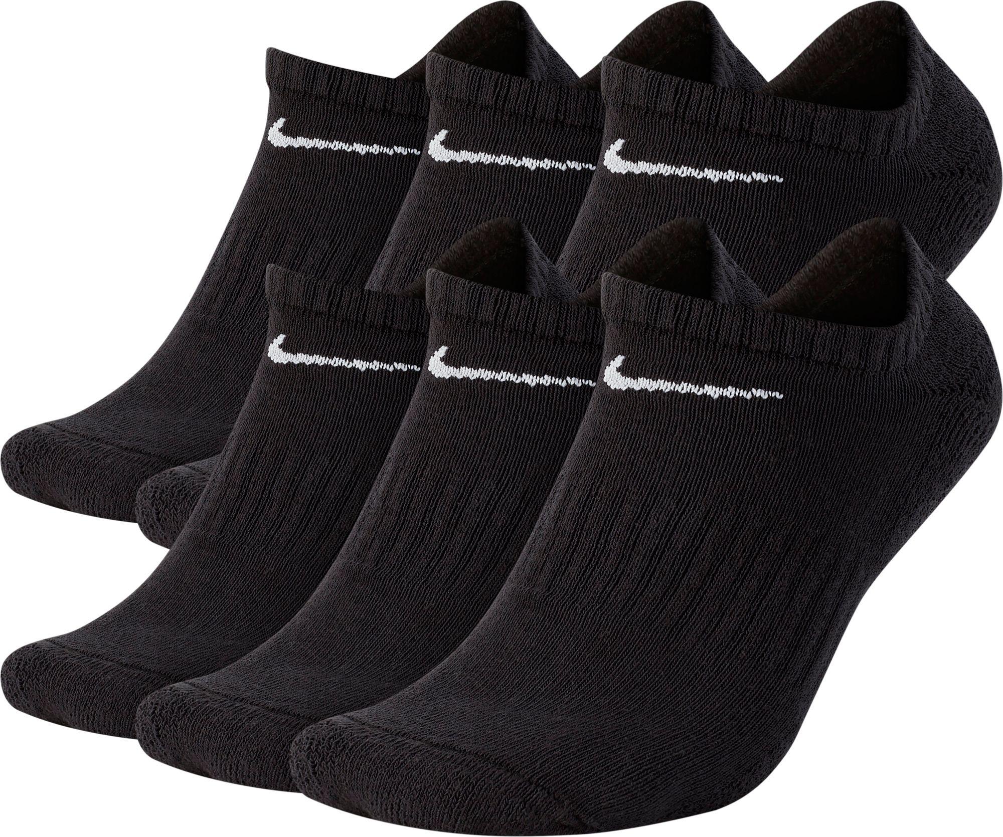 Nike Everyday Cushioned Training Noshow Socks 6 Pack in Black for