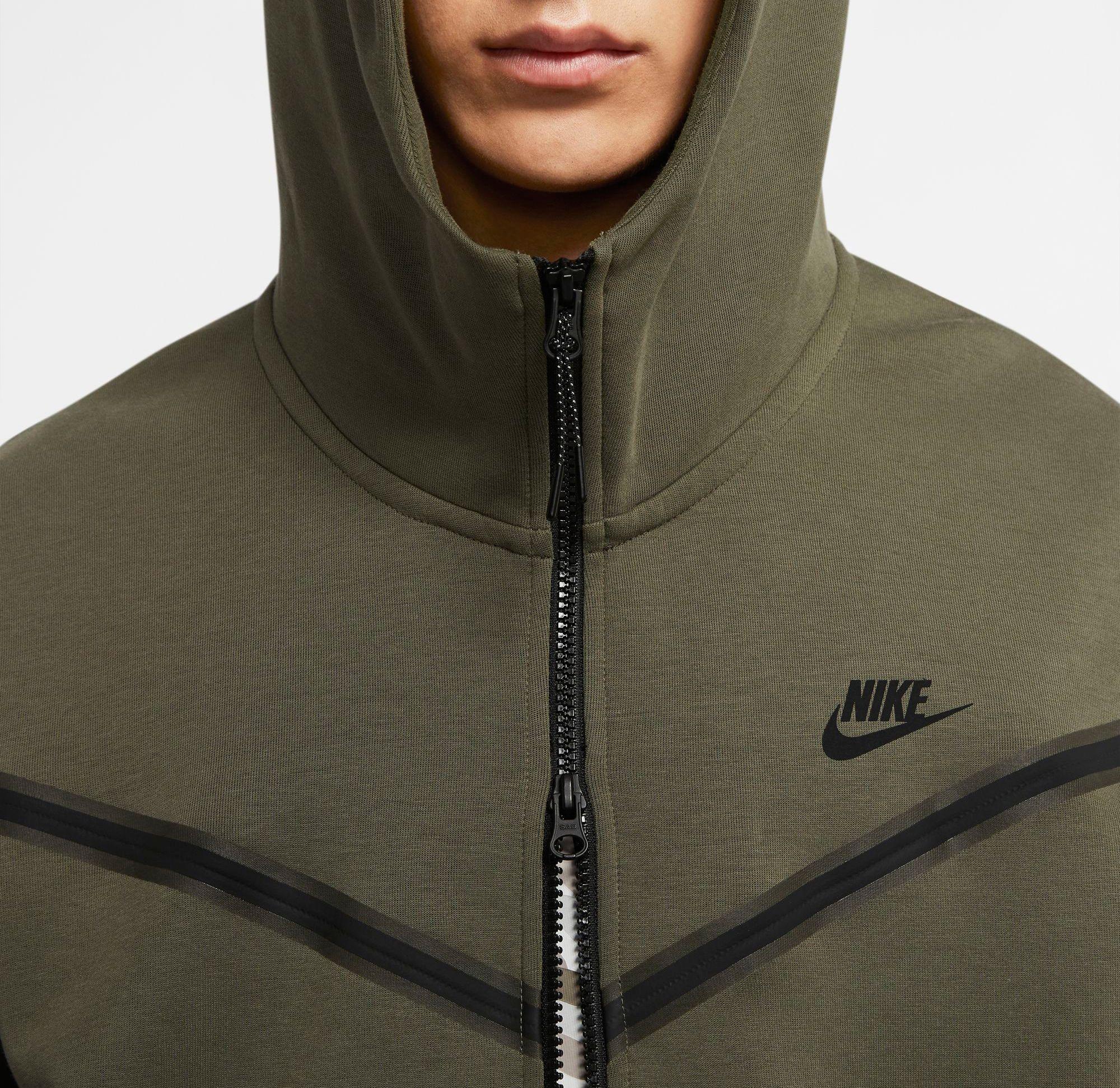 Nike Sportswear Tech Fleece Full Zip Hoodie in Green for Men - Lyst