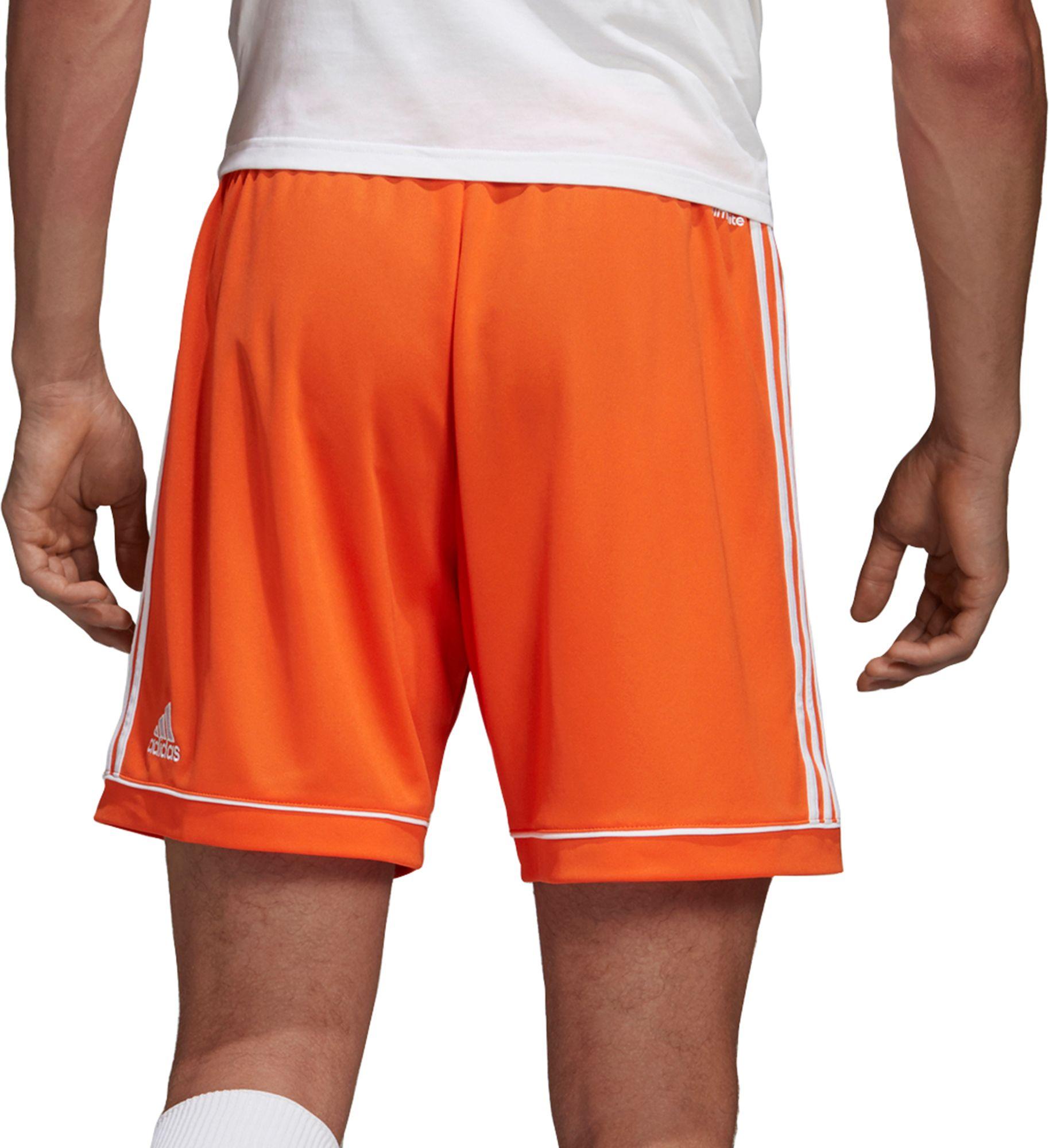 orange adidas biker shorts