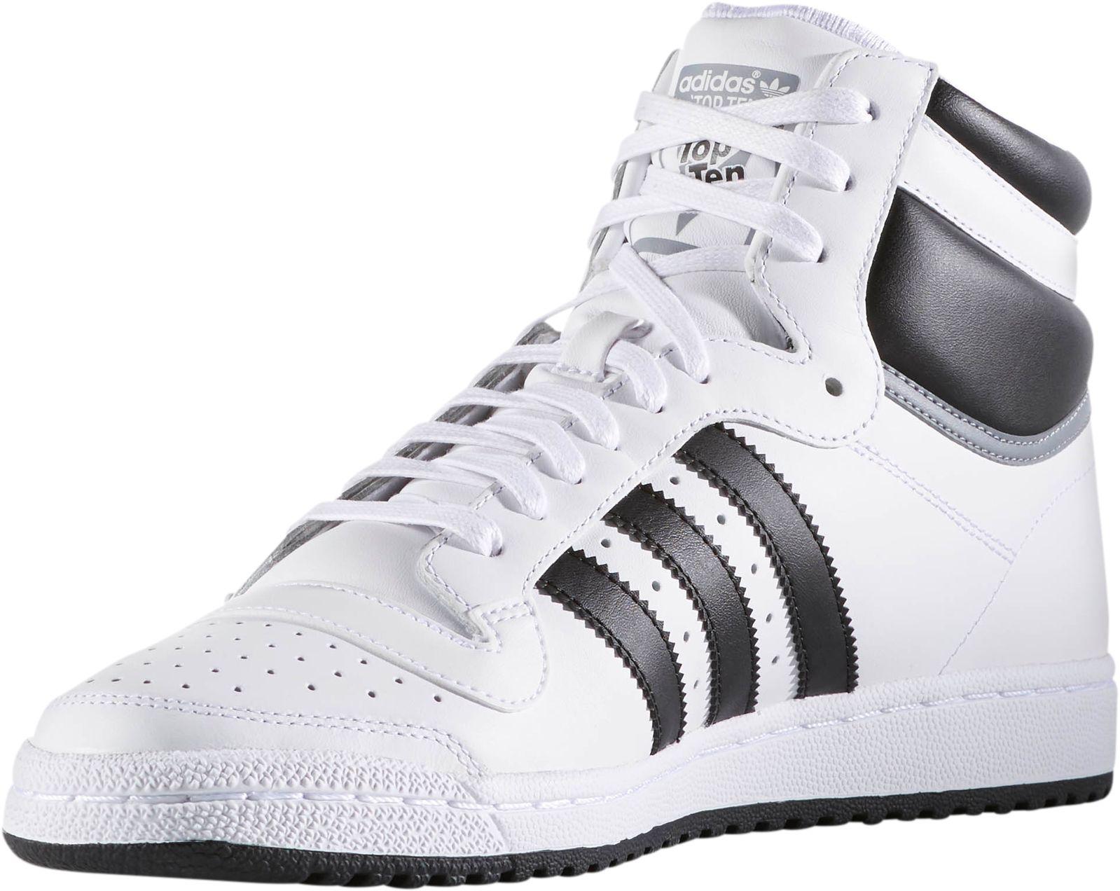 adidas Originals Synthetic Top Ten Hi Shoes in White/Black (White) for