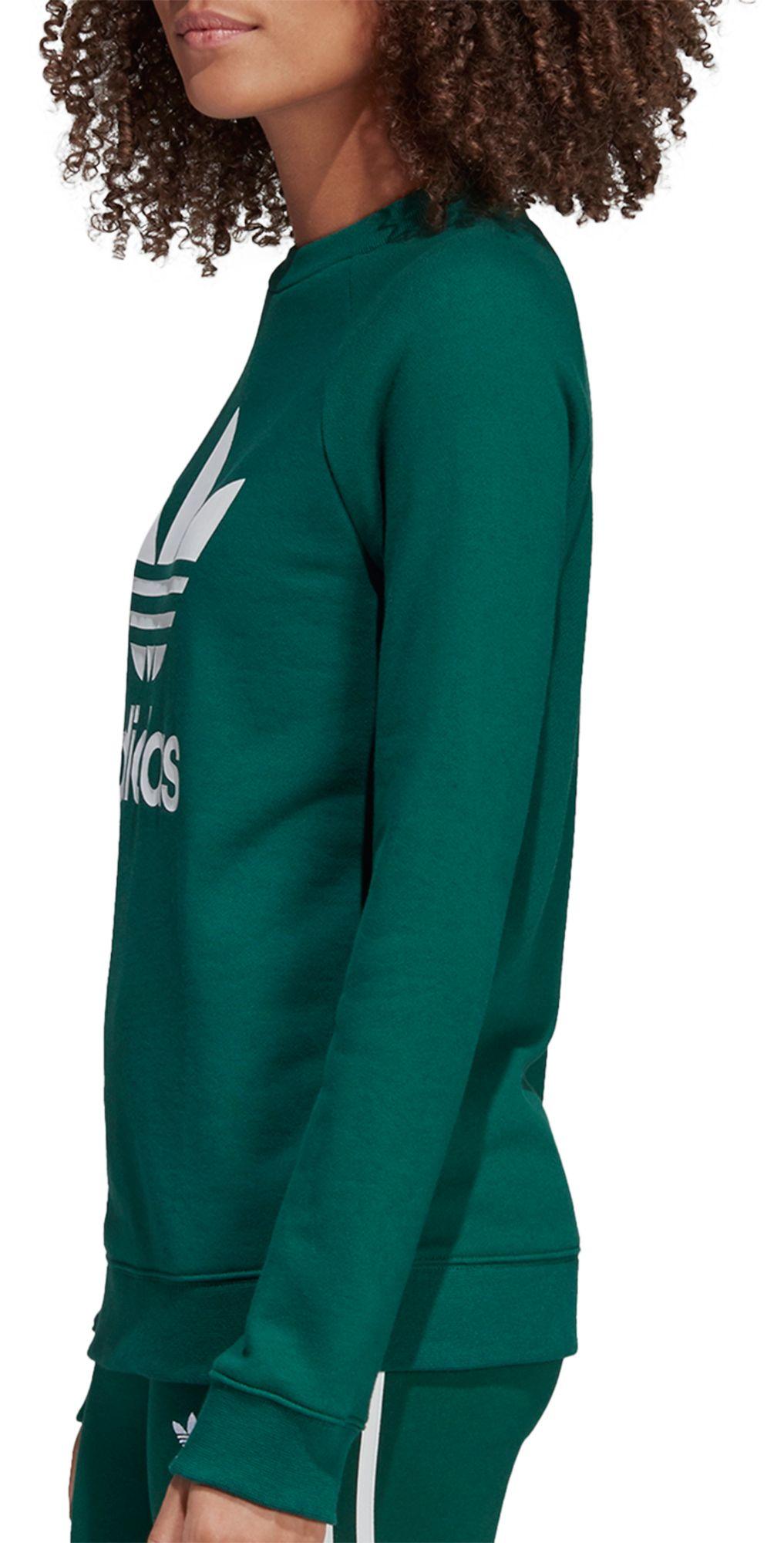 adidas Cotton Originals Trefoil Crew Sweatshirt in Green - Lyst