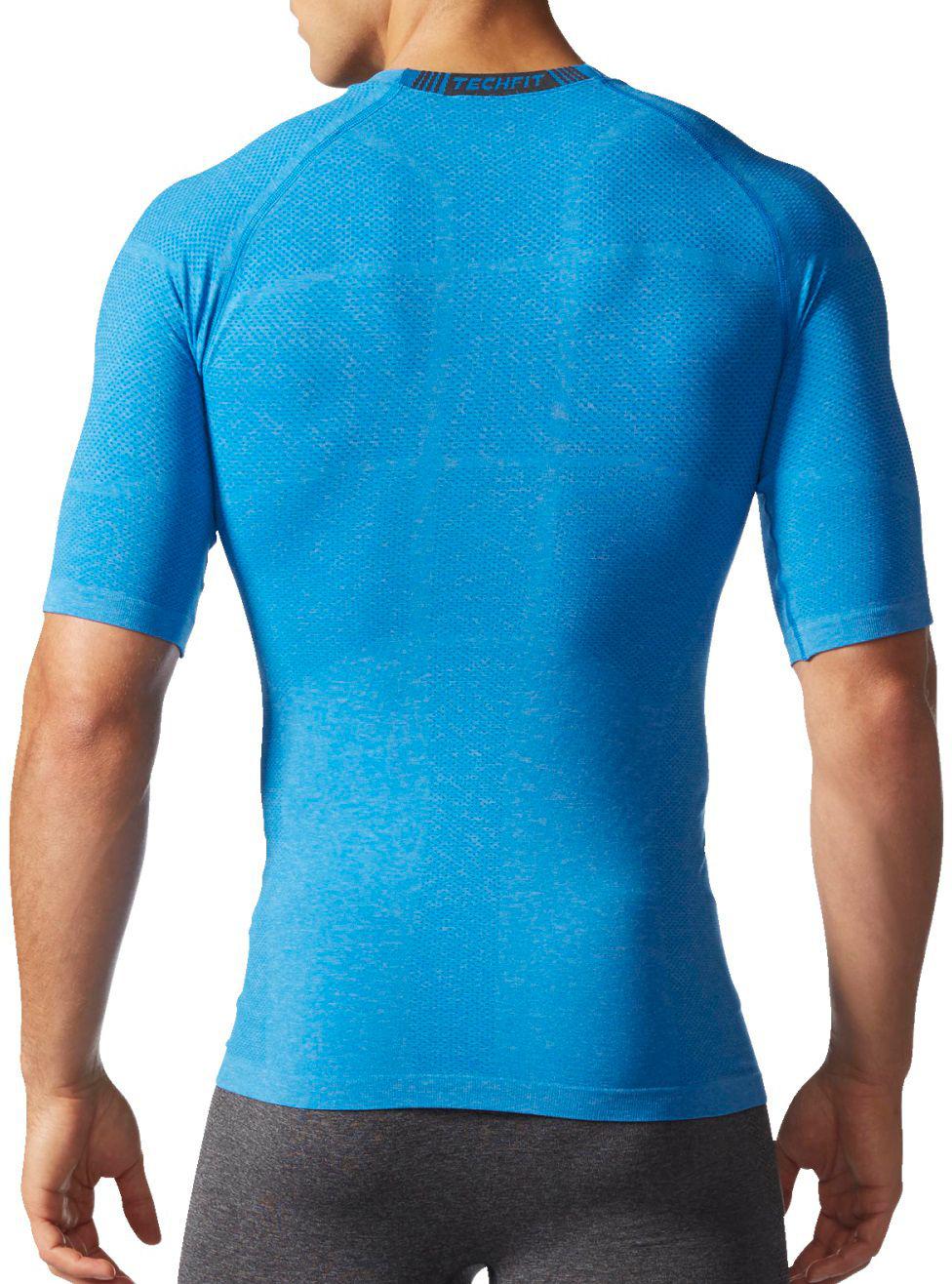 adidas Synthetic Techfit Prime Knit Compression T-shirt in Blue for Men ...