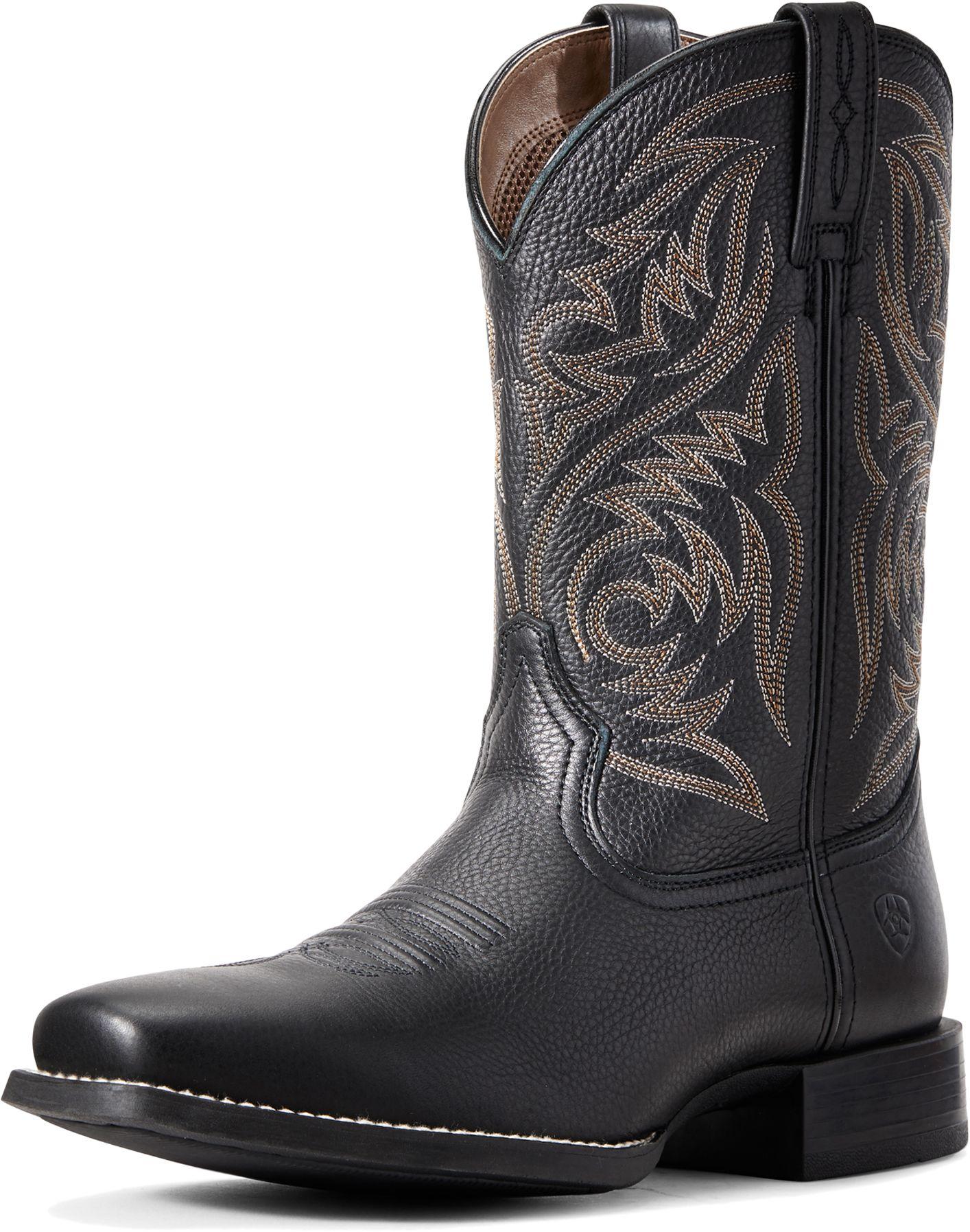 Ariat Leather Sport Herdsman Western Boots in Black for Men Lyst