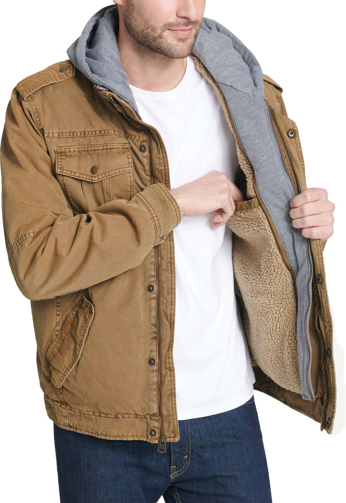 Levi's Sherpa Lined Hooded Utility Jacket in Brown for Men - Lyst