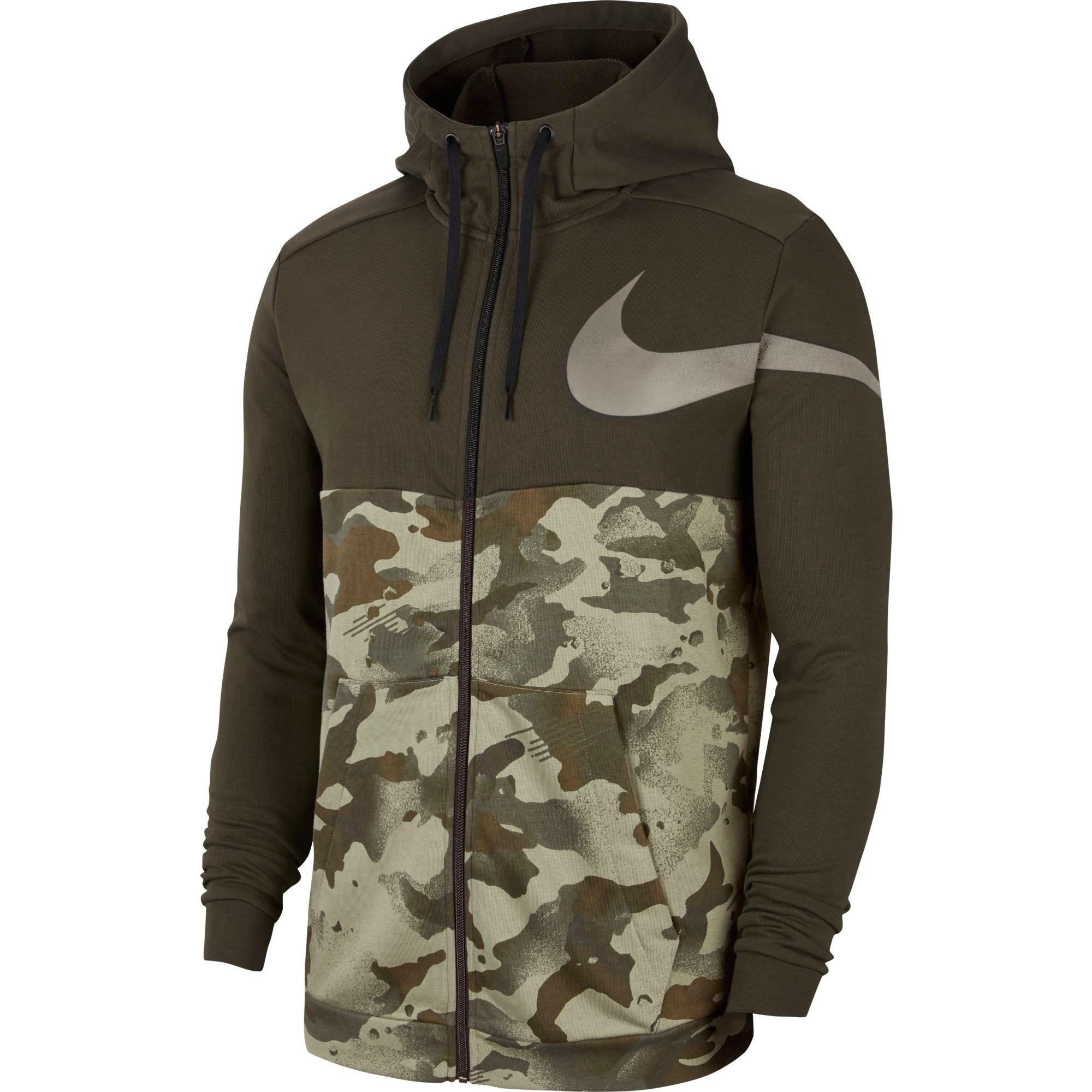 Nike Dri-fit Full-zip Camo Training Hoodie in Green for Men - Lyst