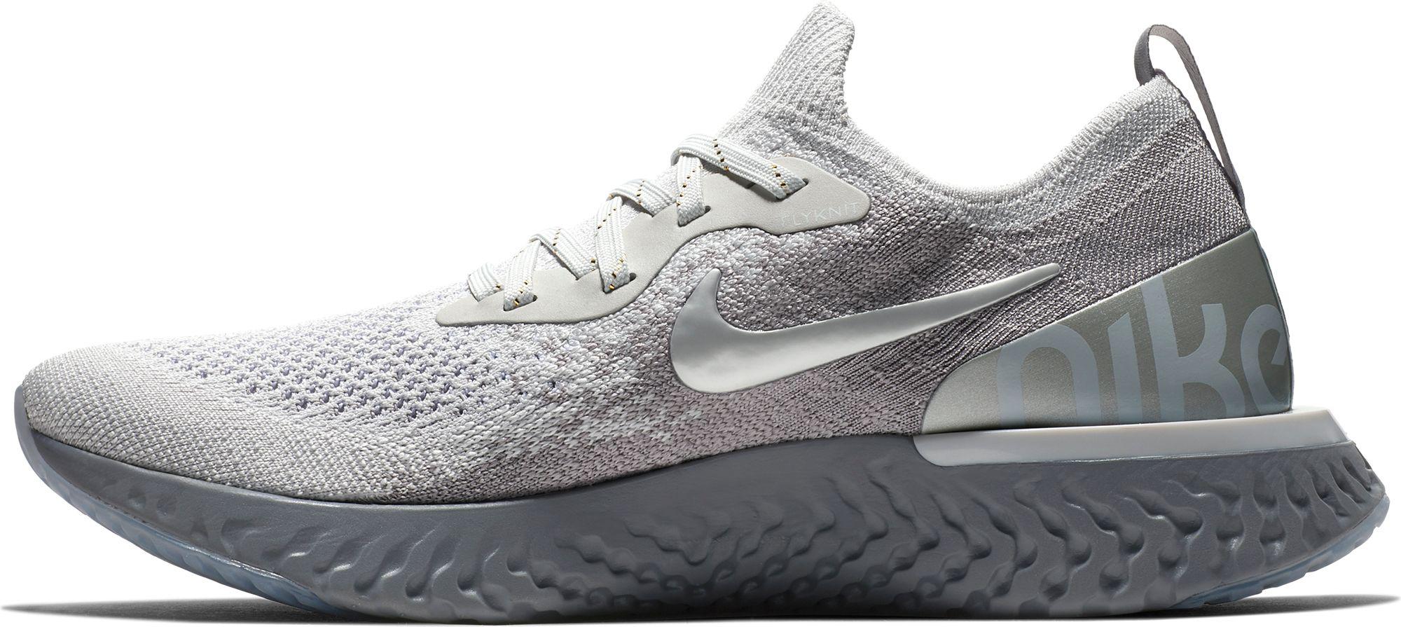 Nike Rubber Epic React Flyknit Running Shoes in Grey/Gold (Gray) - Lyst