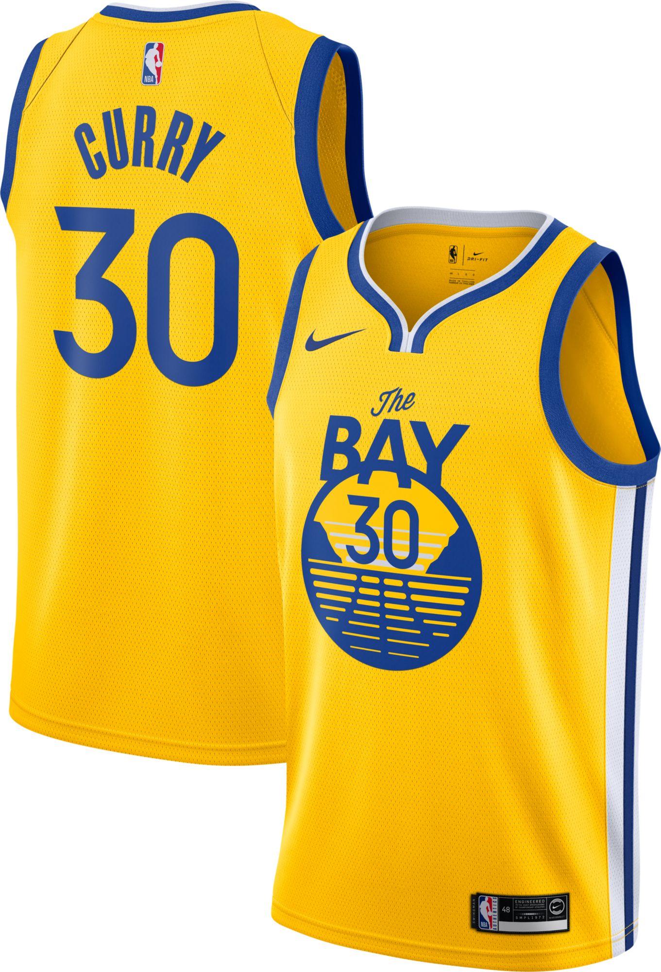 Nike Golden State Warriors Stephen Curry #30 Gold Dri-fit Statement