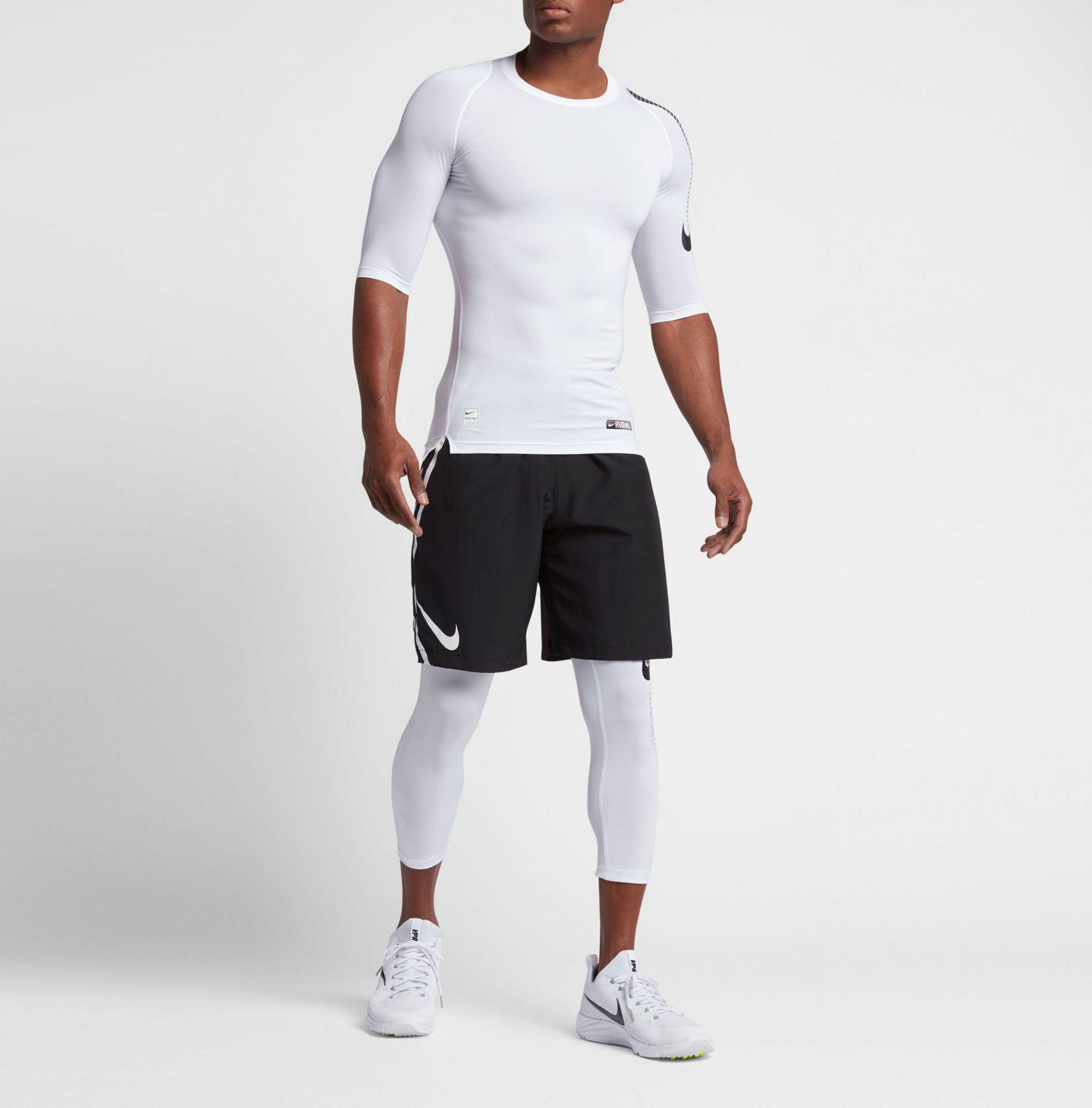 Nike Synthetic Pro Half Sleeve Compression Football Shirt in White/Pale  Grey (White) for Men - Lyst