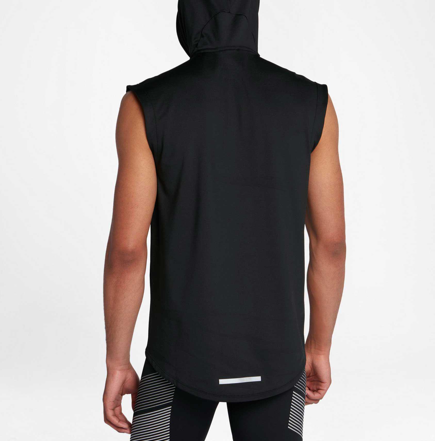 Nike Sleeveless Graphic Running Hoodie in Black/Anthracite (Black) for ...