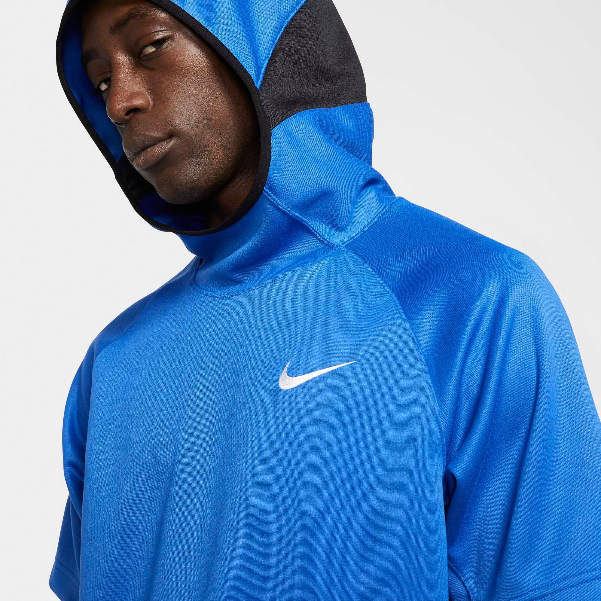 Nike Dri-fit Spotlight Short Sleeve Hoodie in Blue for Men - Lyst