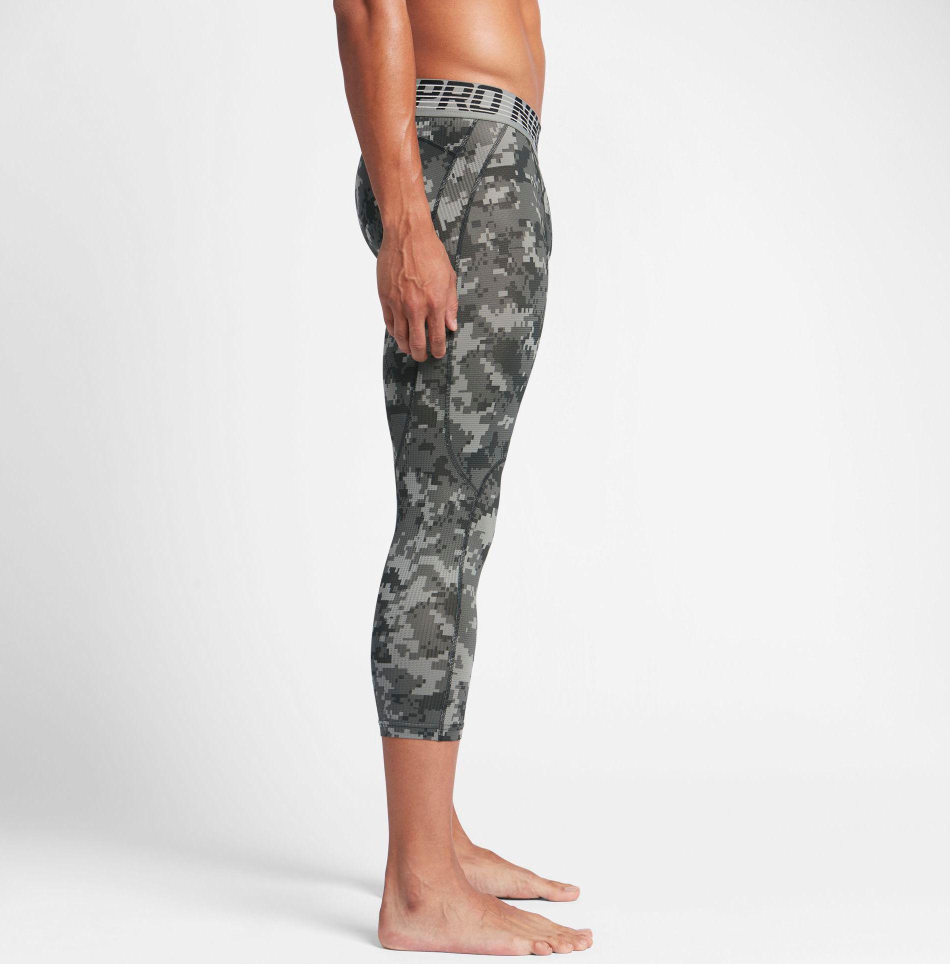 Nike Synthetic Pro Hypercool 3/4 Length Digi Camo Printed Compression Tights  in Black for Men - Lyst