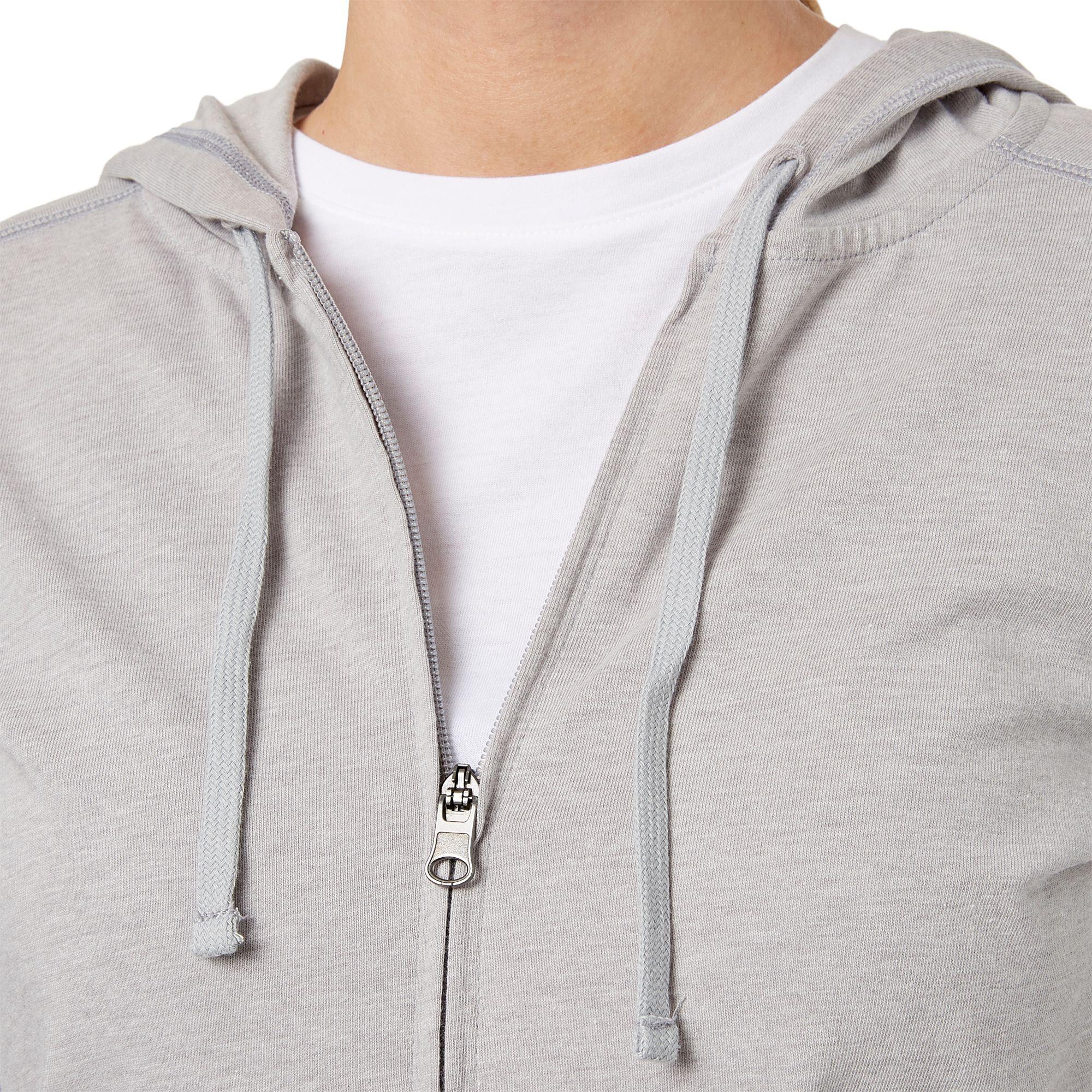 reebok women's core cotton jersey zip front hoodie