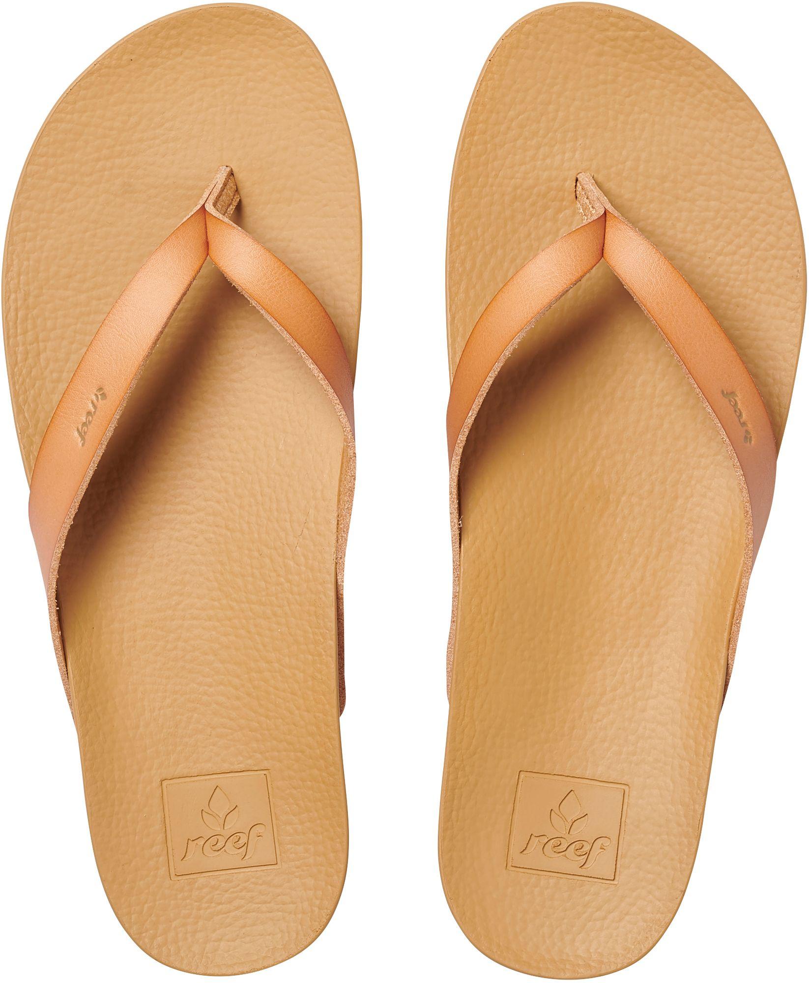 Reef Leather Cushion Bounce Court Flip Flops in Natural Lyst Reef Leather Cushion Bounce Court Flip Flops in Natural Lyst