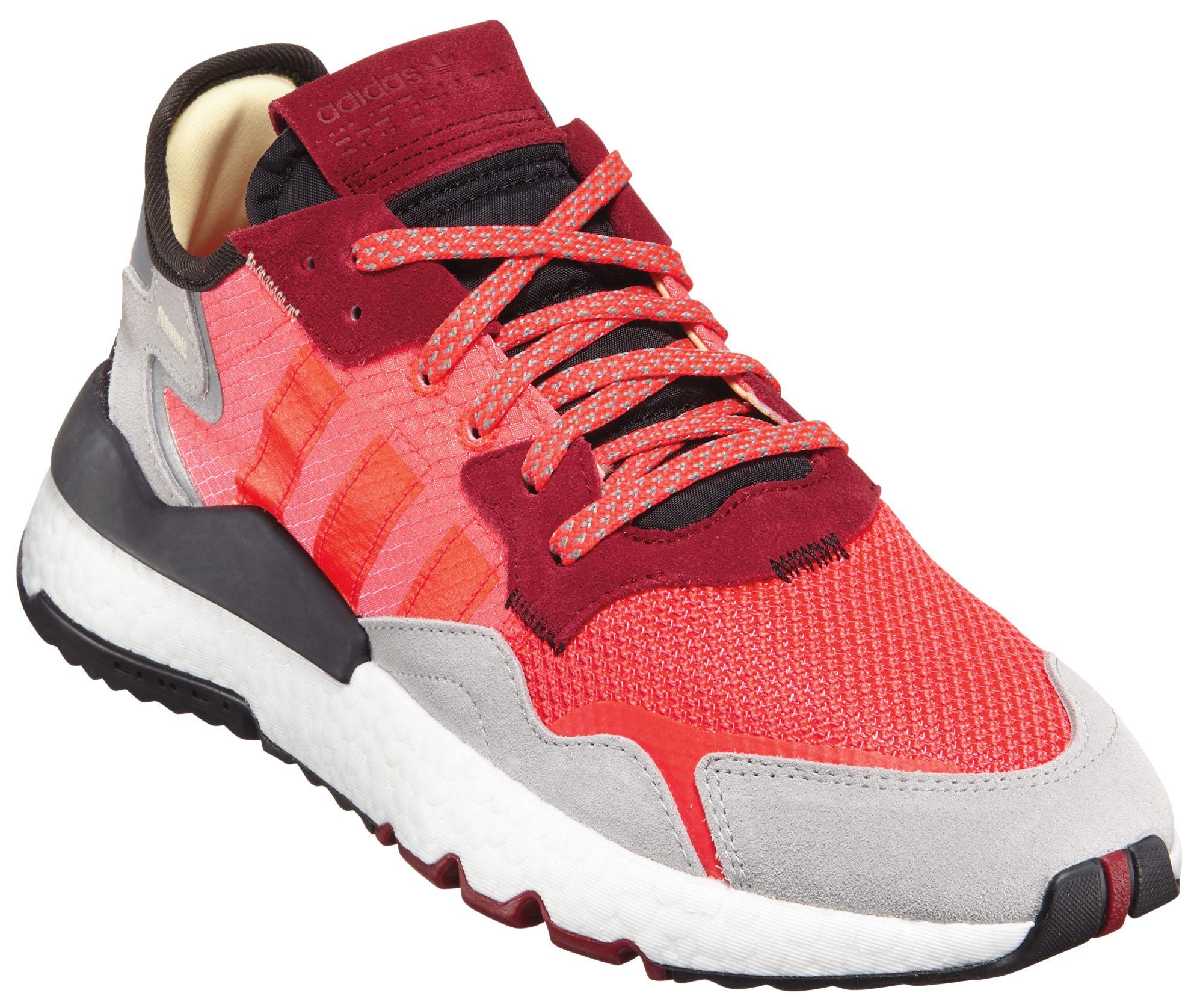 adidas Lace Originals Nite Jogger Shoes in Red/Grey (Red