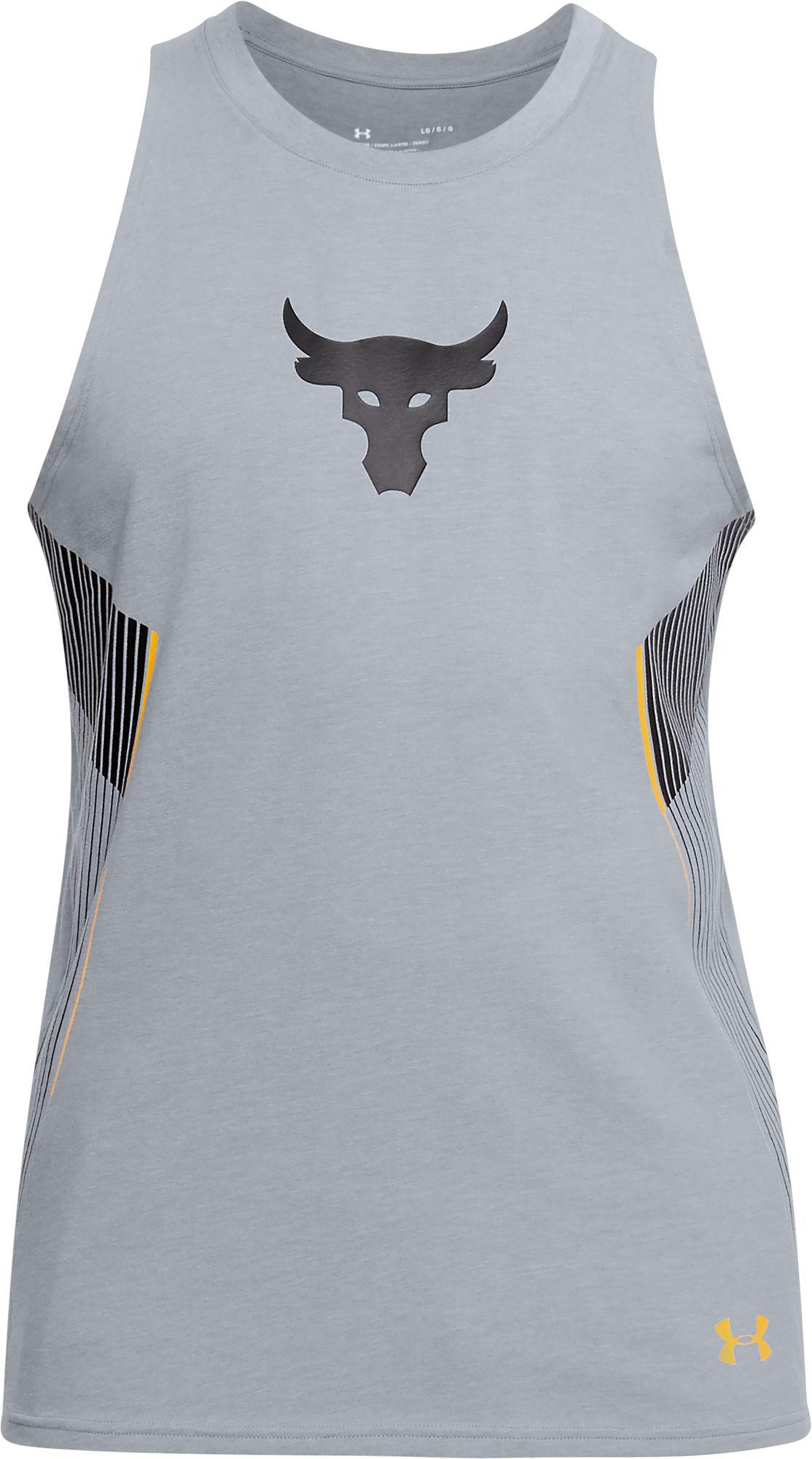 Under Armour Cotton Project Rock Baseline Tank Top in Steel (Gray) for