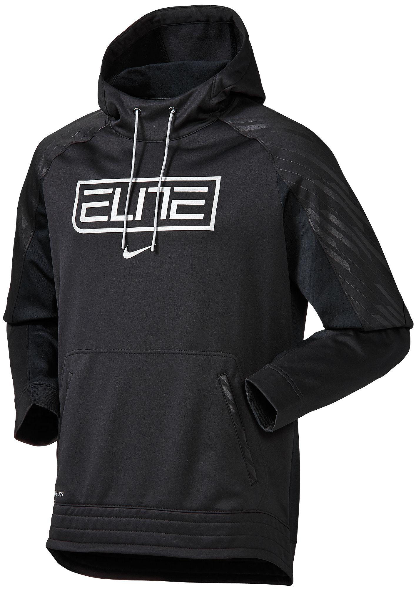 nike elite hoodie black