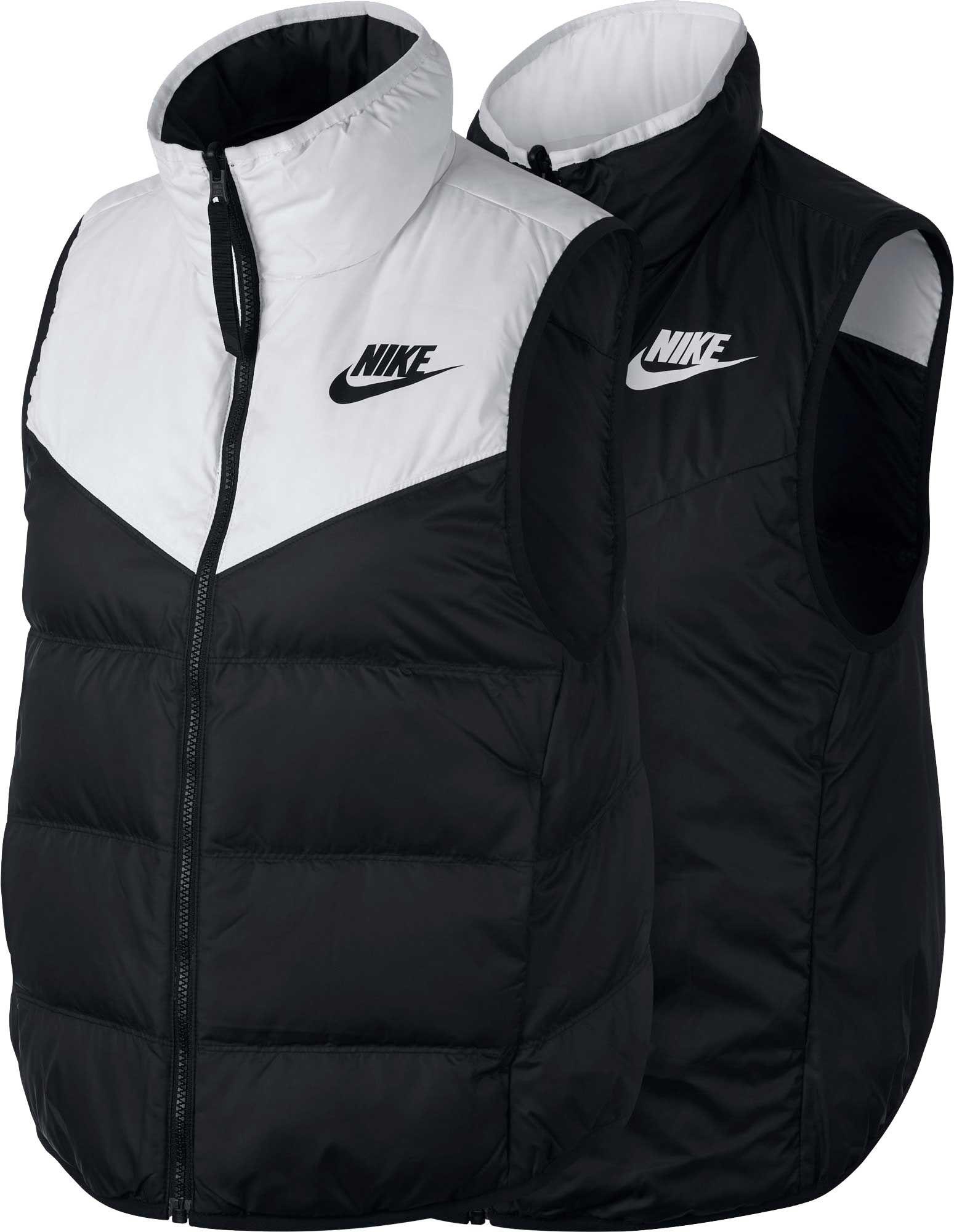 Nike Synthetic Sportswear Windrunner Reversible Down Fill Vest in White/ Black (Black) | Lyst