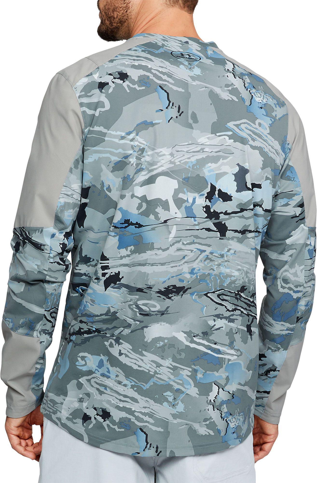 NWT Under Armour Men’s CoolSwitch Hybrid Crew Fishing Long Sleeves Shirt Camo