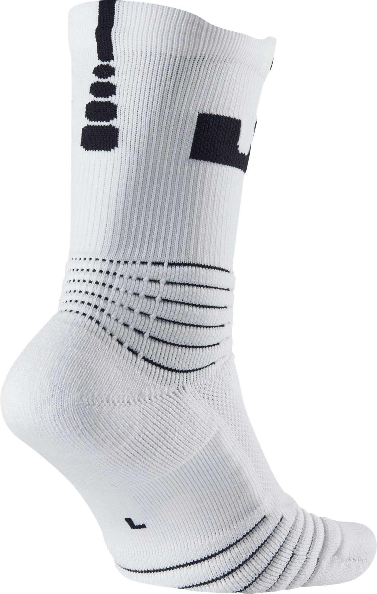 Nike Lebron Elite Versatility Crew Socks in White/Black (White) for Men ...