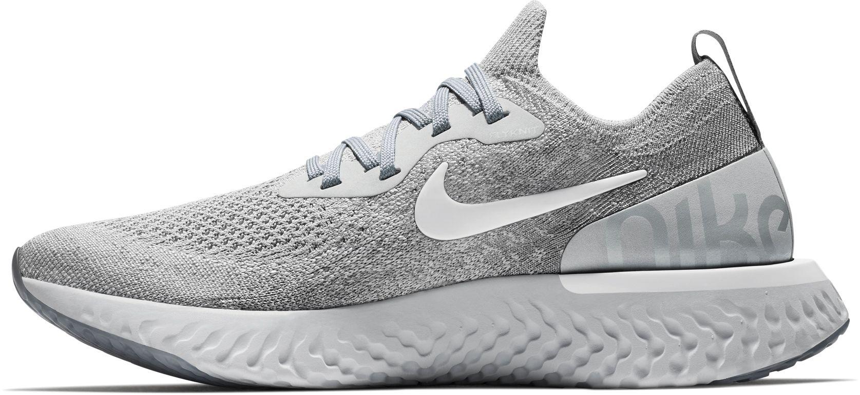 nike epic react flyknit grey running shoes