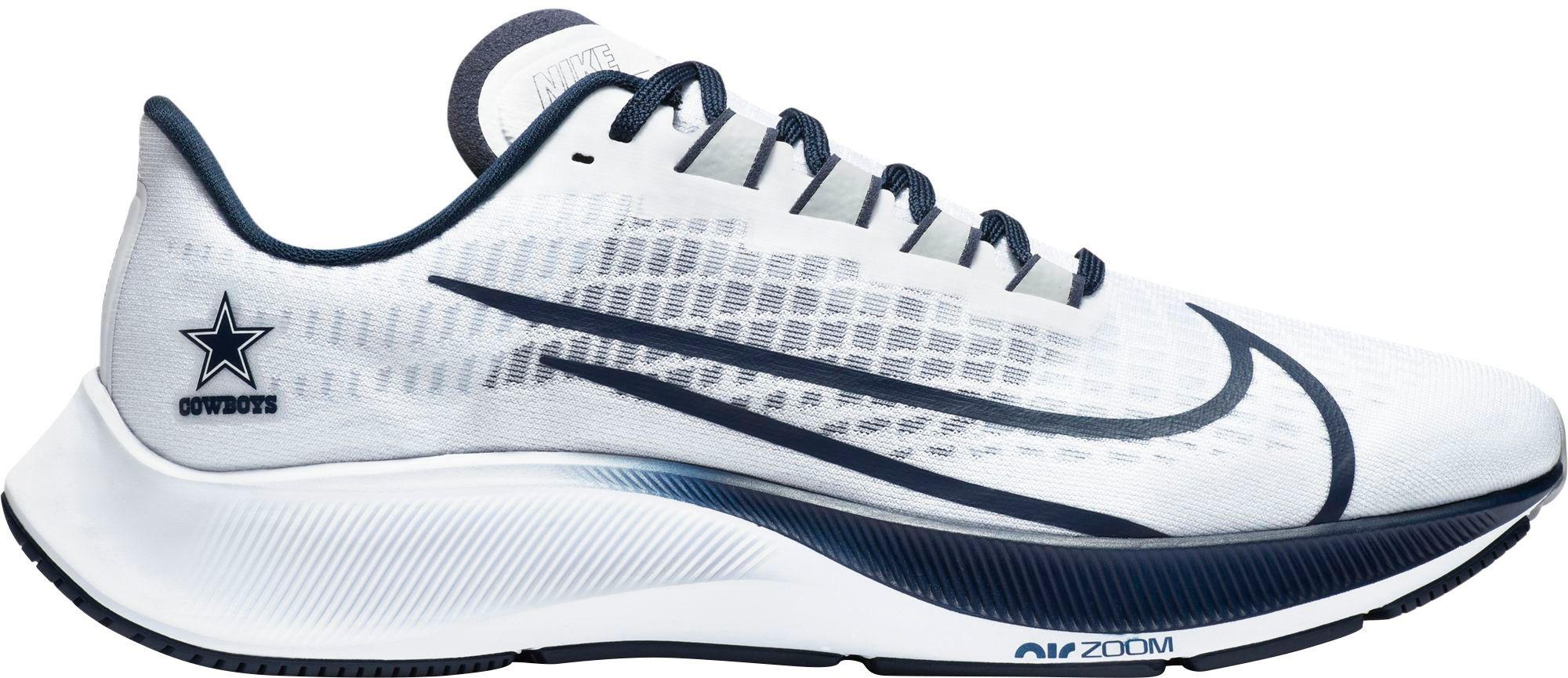 Nike Dallas Cowboys Air Zoom Pegasus 37 Running Shoes in White/Grey