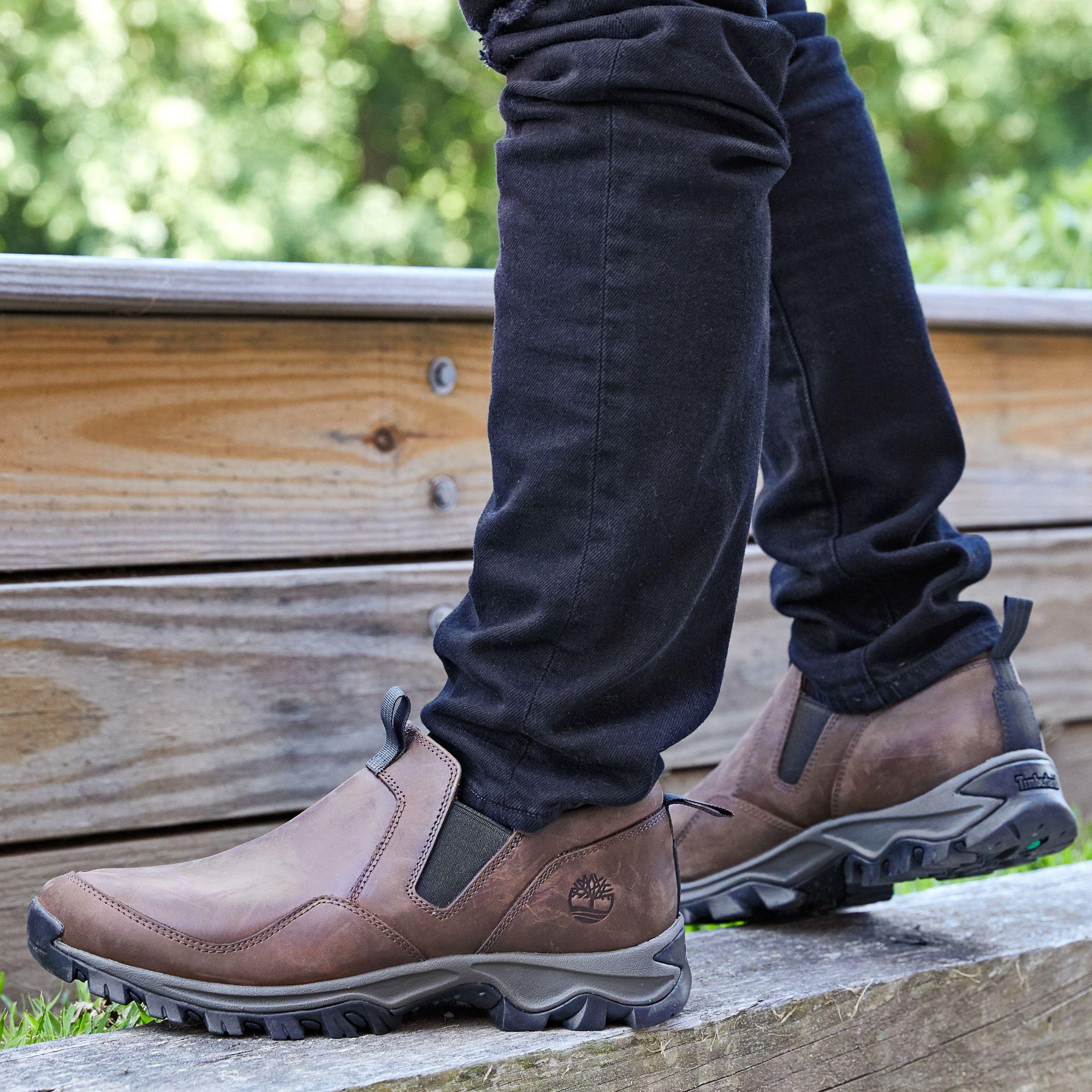 Timberland Leather Mt. Maddsen Slip On Hiking Shoe in Dark Brown (Brown ...
