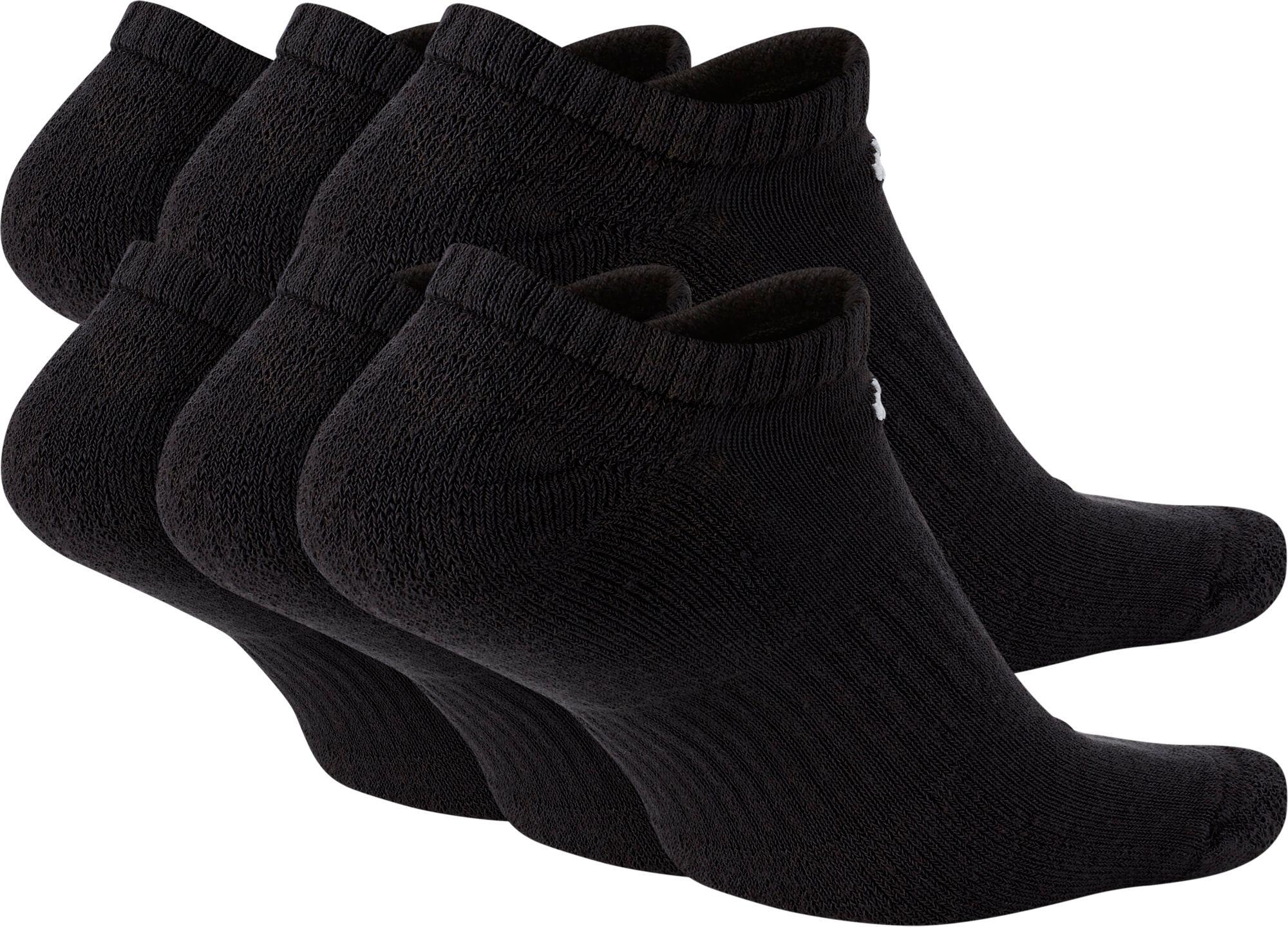 Nike Everyday Cushioned Training Noshow Socks 6 Pack in Black for