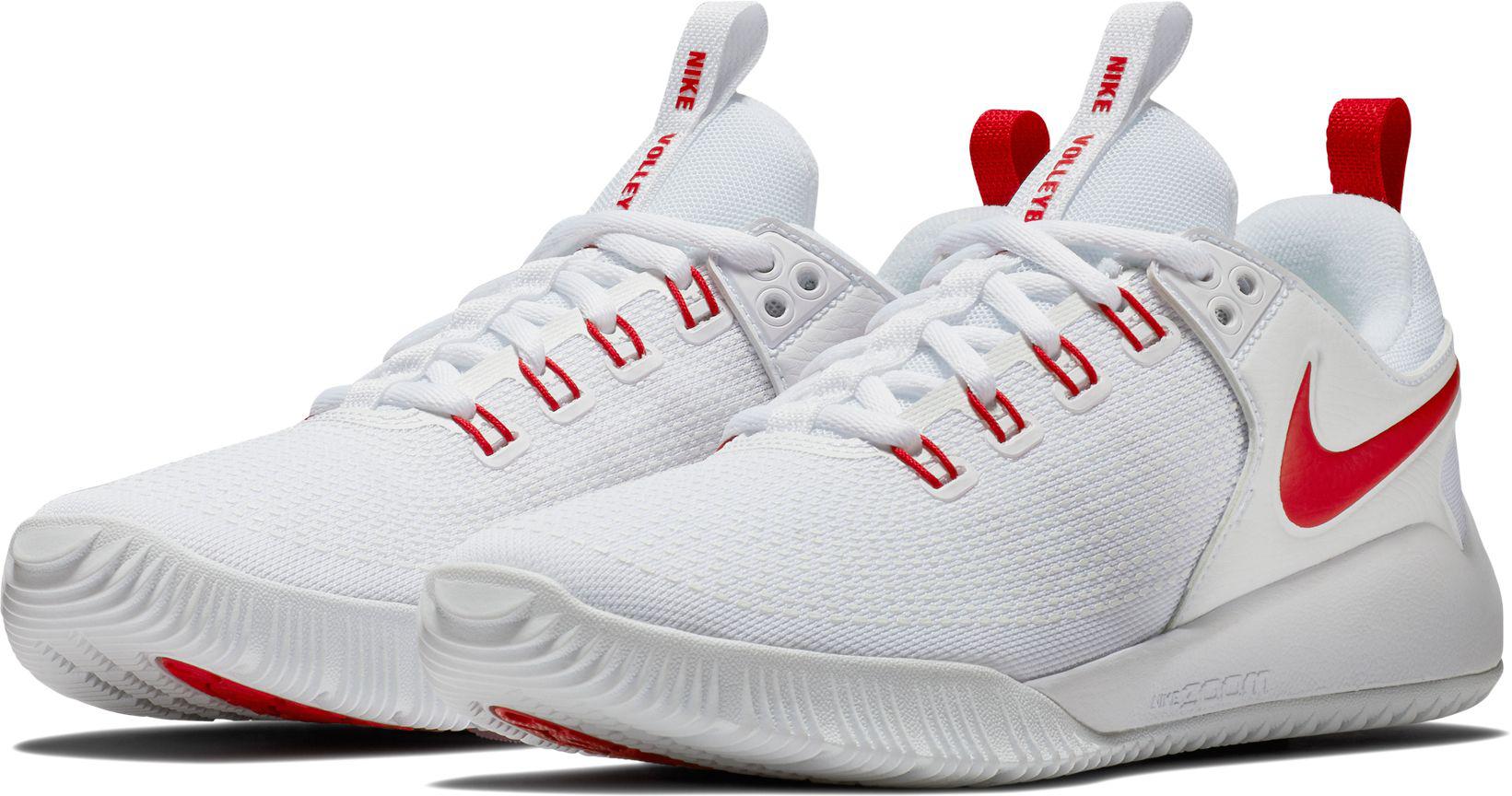 Nike Rubber Zoom Hyperace 2 Volleyball Shoes in White/University Red