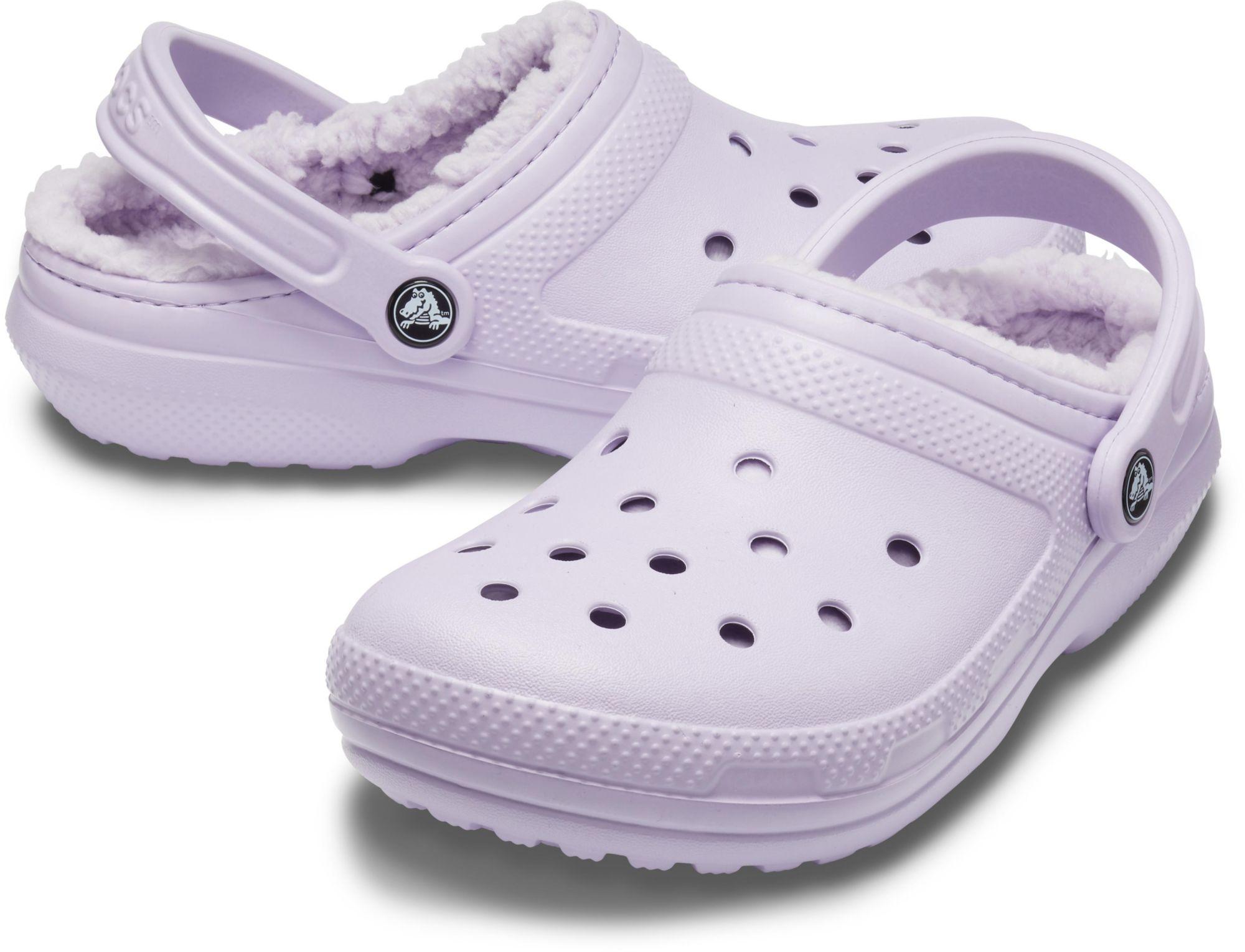 purple crocs with fur womens