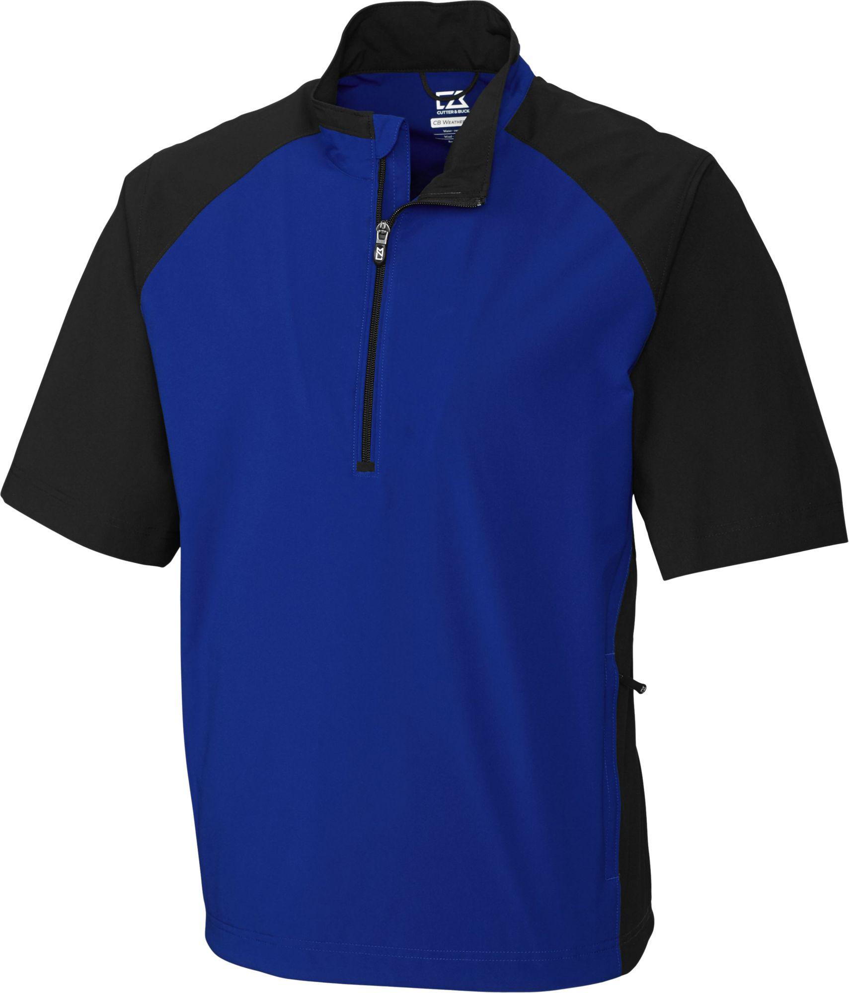Cutter & Buck Synthetic Cb Weathertec Summit Quarterzip Short Sleeve Golf Pullover in Blue for