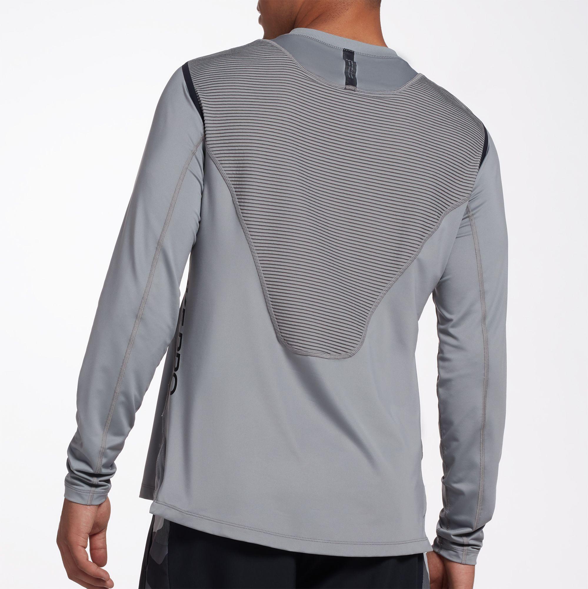Nike Synthetic Pro Aeroadapt Long Sleeve Shirt in Gray for Men - Lyst