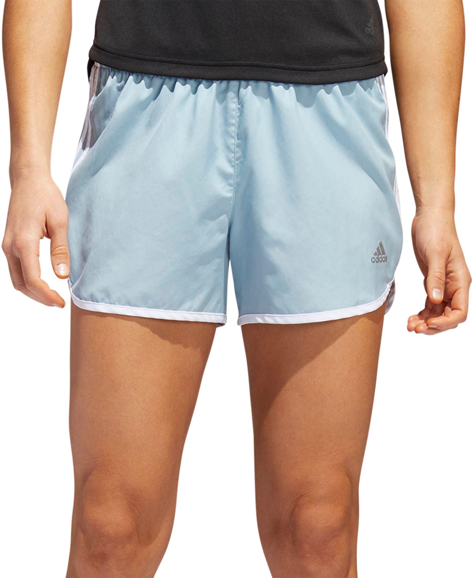 adidas Synthetic Marathon 20 Running Shorts in Grey/White (Blue) - Lyst