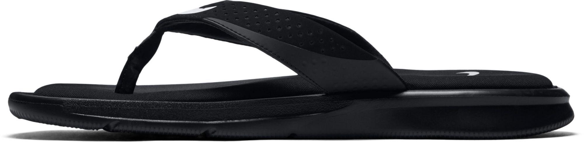 Nike Synthetic Ultra Comfort Thong Flip Flops in Black/White (Black ...