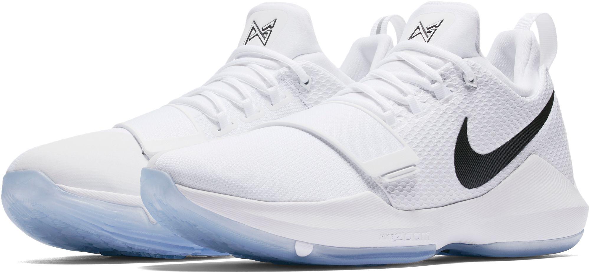 Nike Leather Pg 1 Basketball Shoes in White/Black (White) for Men - Lyst