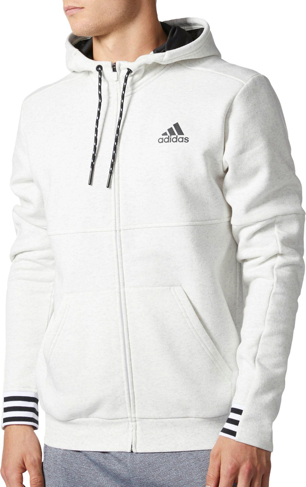 adidas Post Game Full Zip Hoodie in White for Men - Lyst