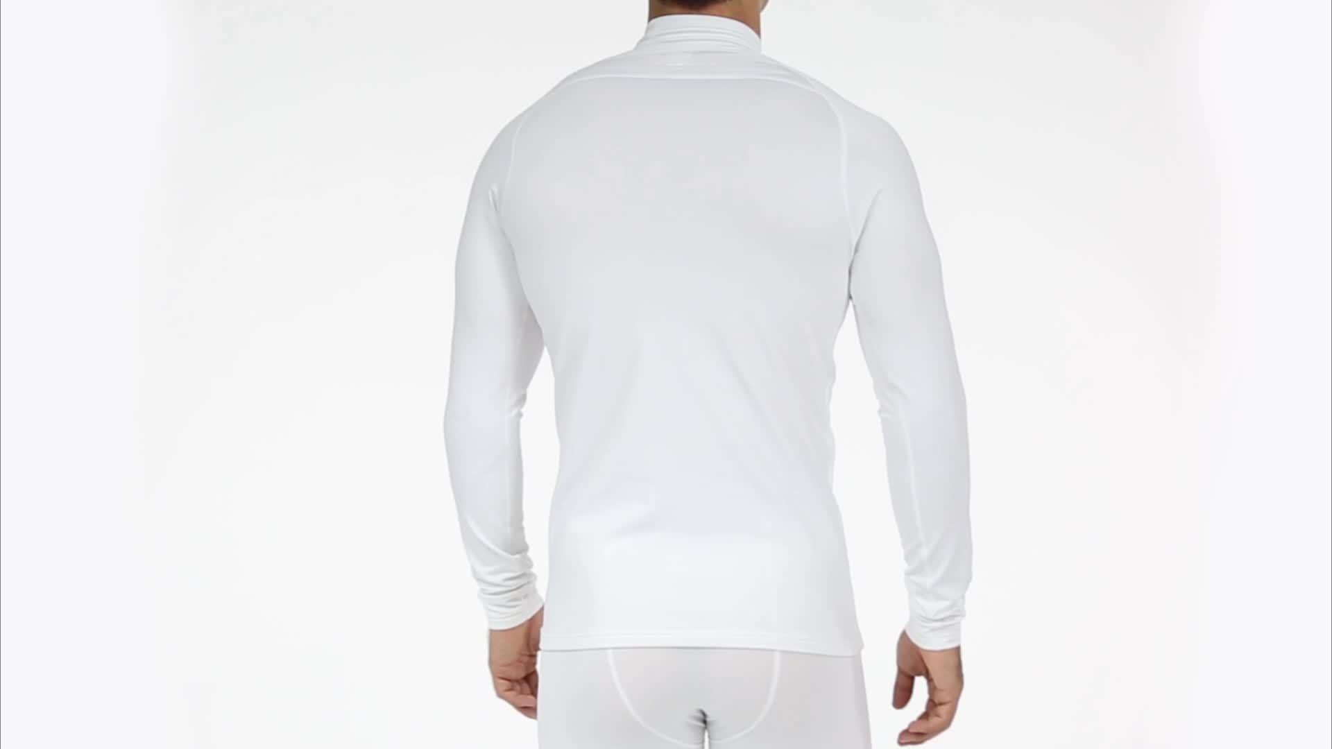 reebok men's cold weather compression mock neck long sleeve shirt