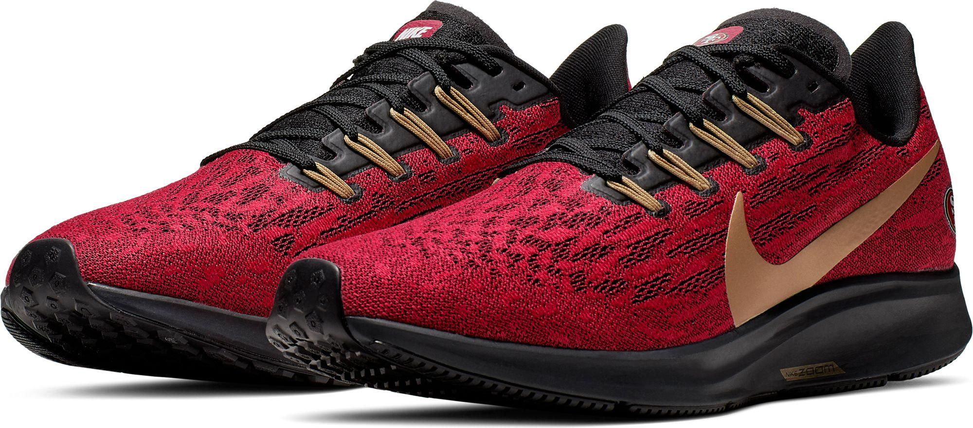 Nike San Francisco 49ers Air Zoom Pegasus 36 Running Shoes in Red/Black
