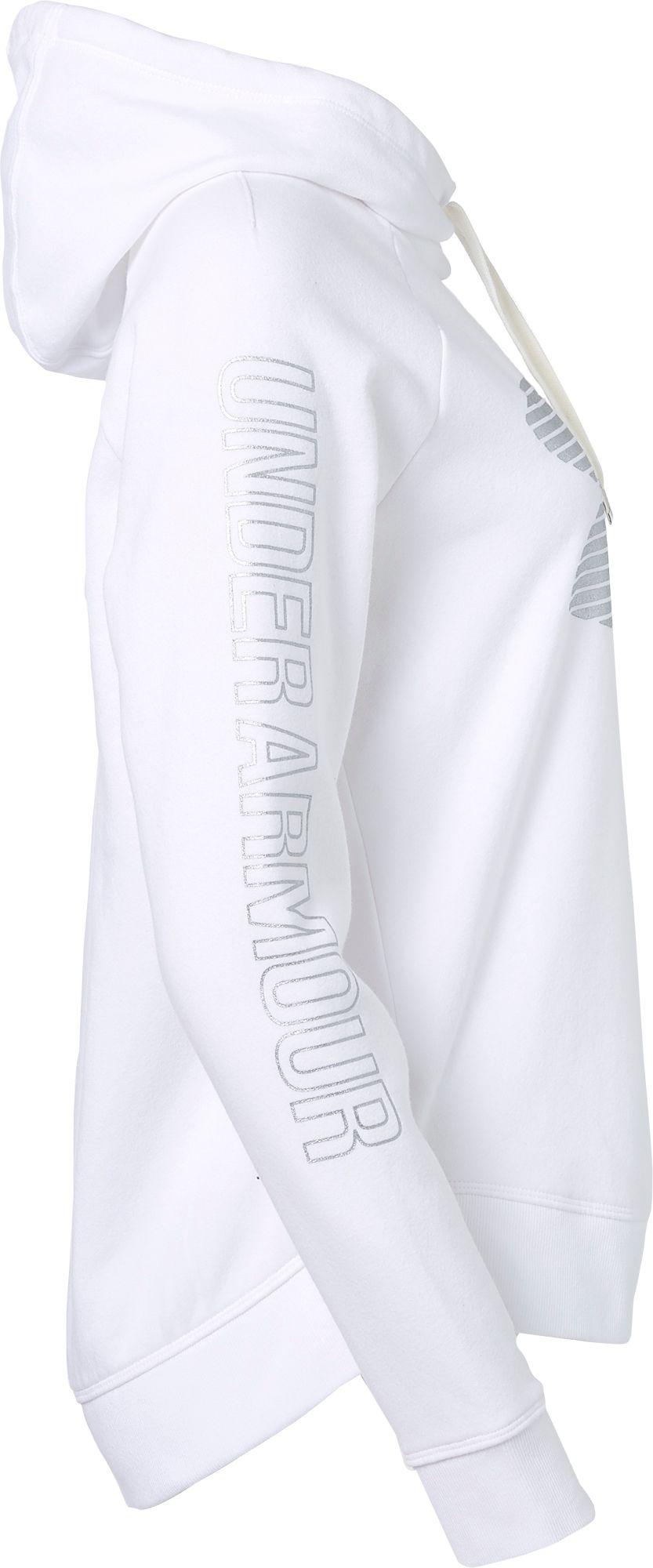 under armour women's favorite fleece metallic stripe big logo hoodie