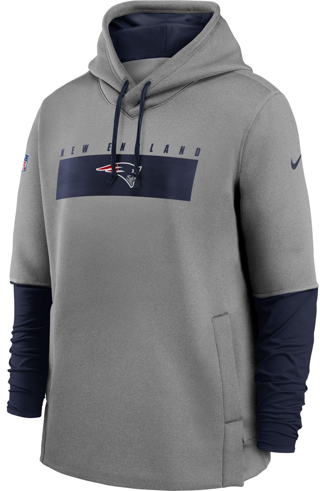 Nike Synthetic New England Patriots Sideline Therma-fit Heavy Grey ...